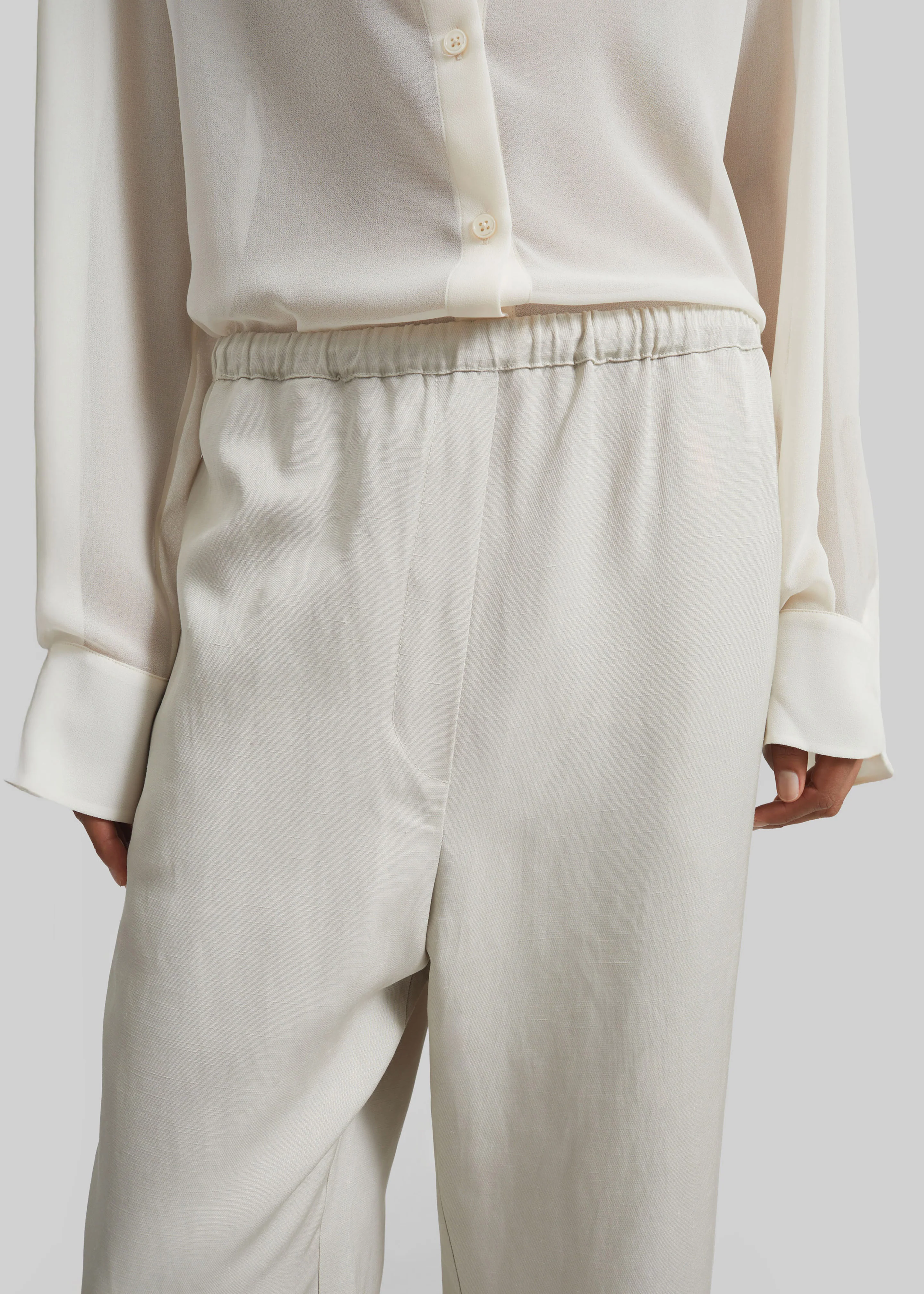Bruna Linen Soft Pants - Light Beige - Image 5