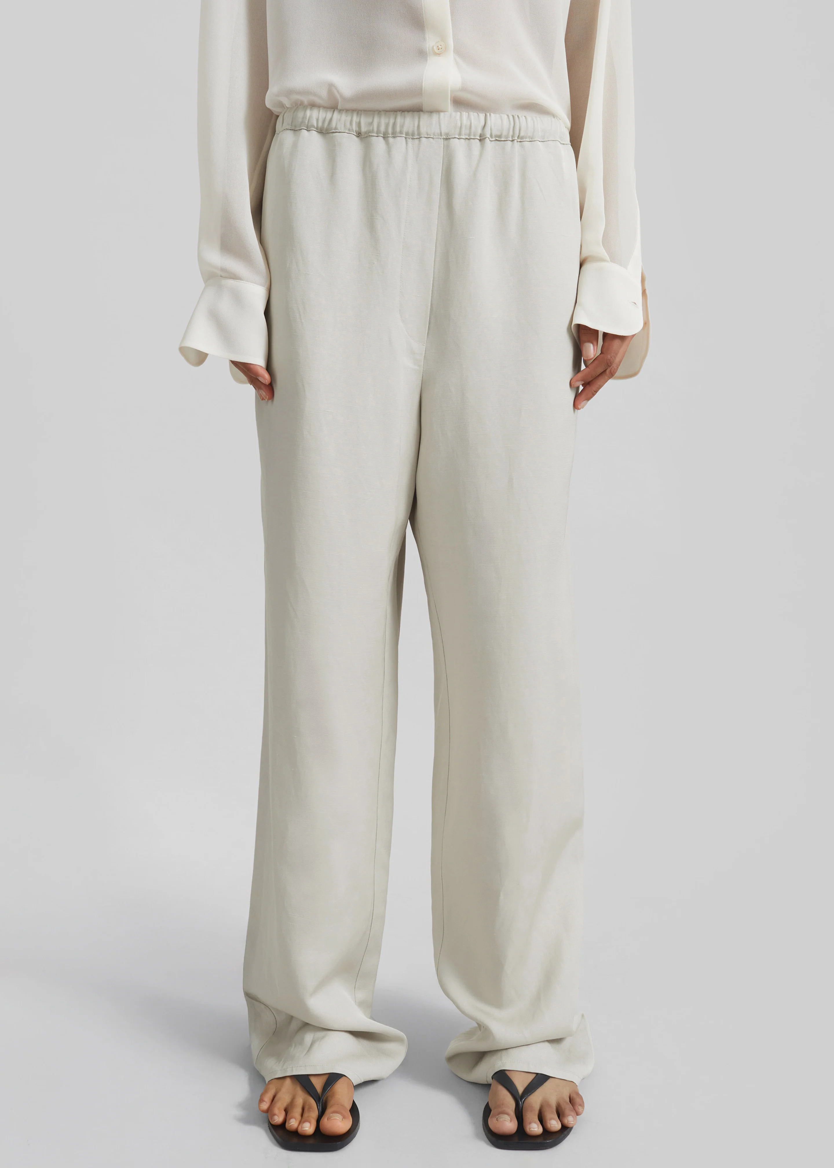 Bruna Linen Soft Pants - Light Beige - Image 6
