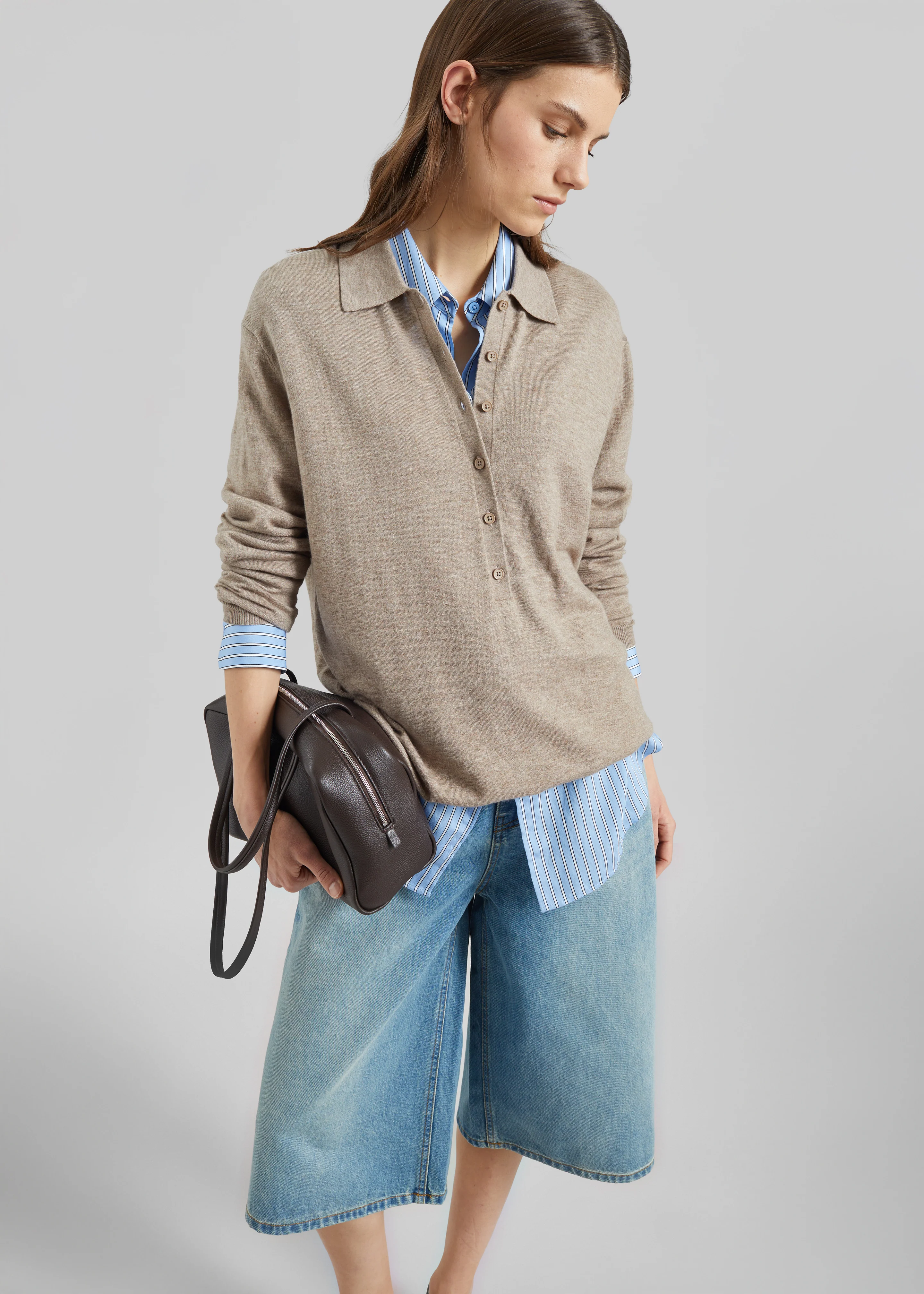 Brunoy Denim Culottes - Light Wash - Image 2