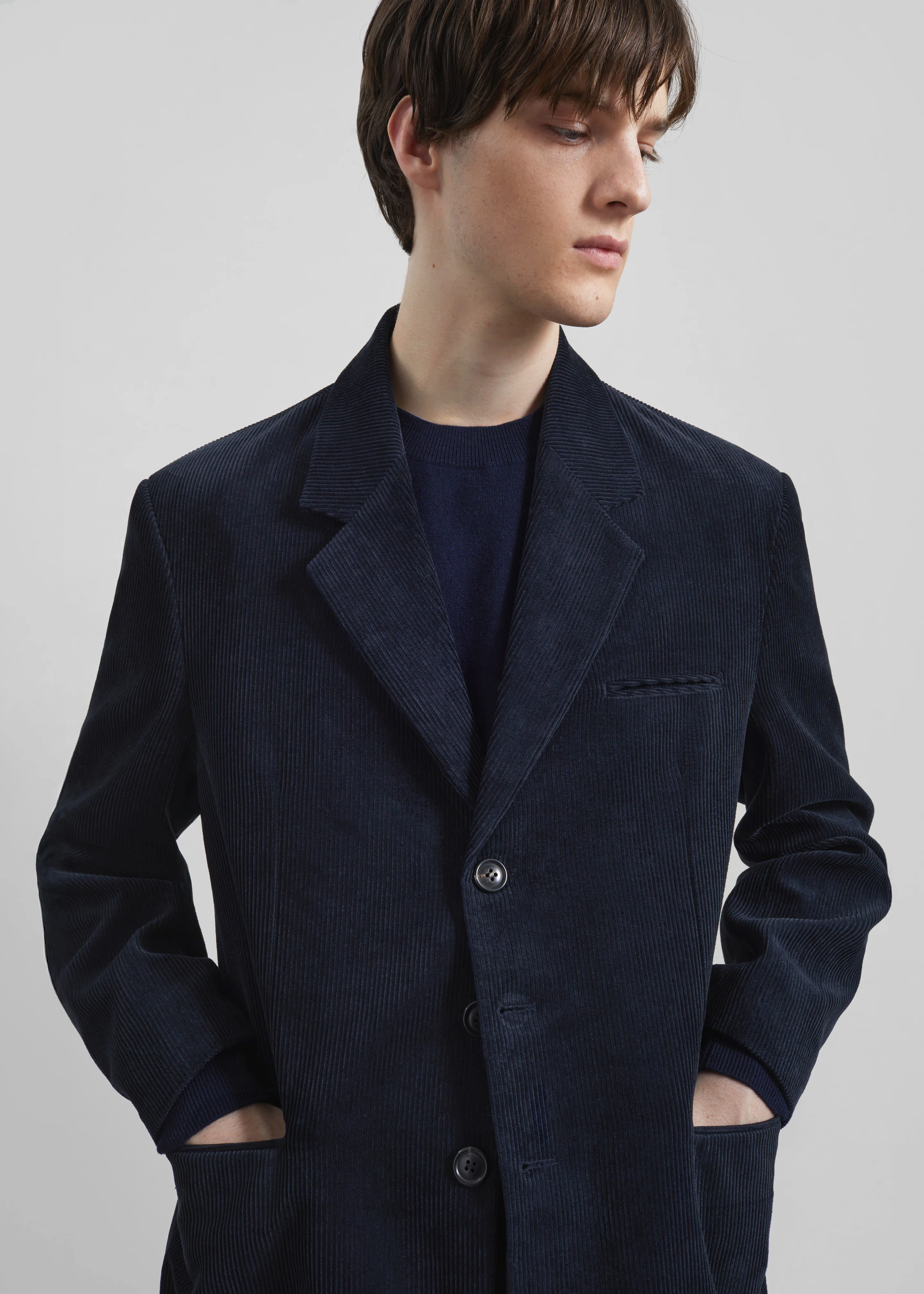 Bryant Corduroy Blazer - Dark Navy - Image 3