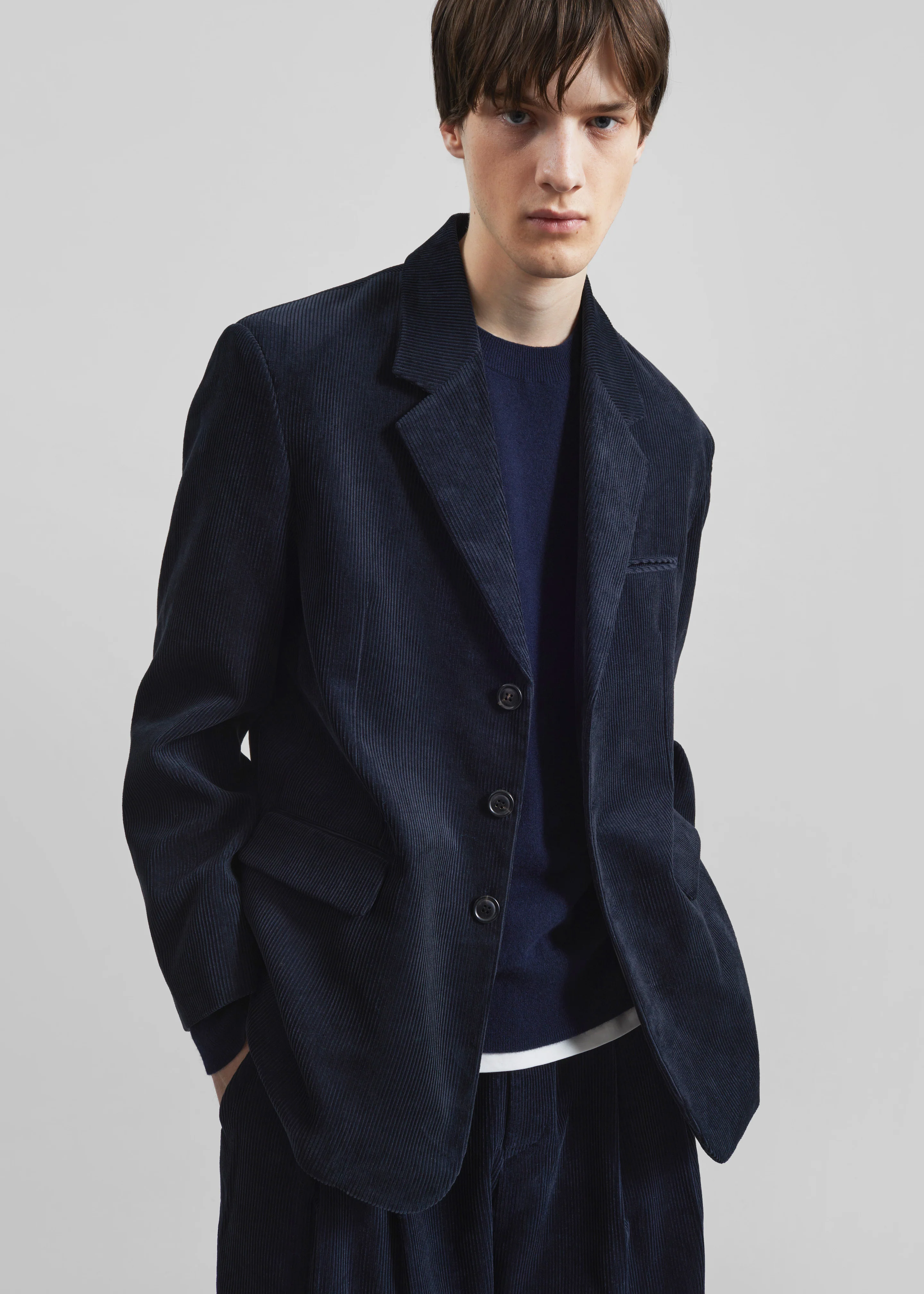 Bryant Corduroy Blazer - Dark Navy - Image 4