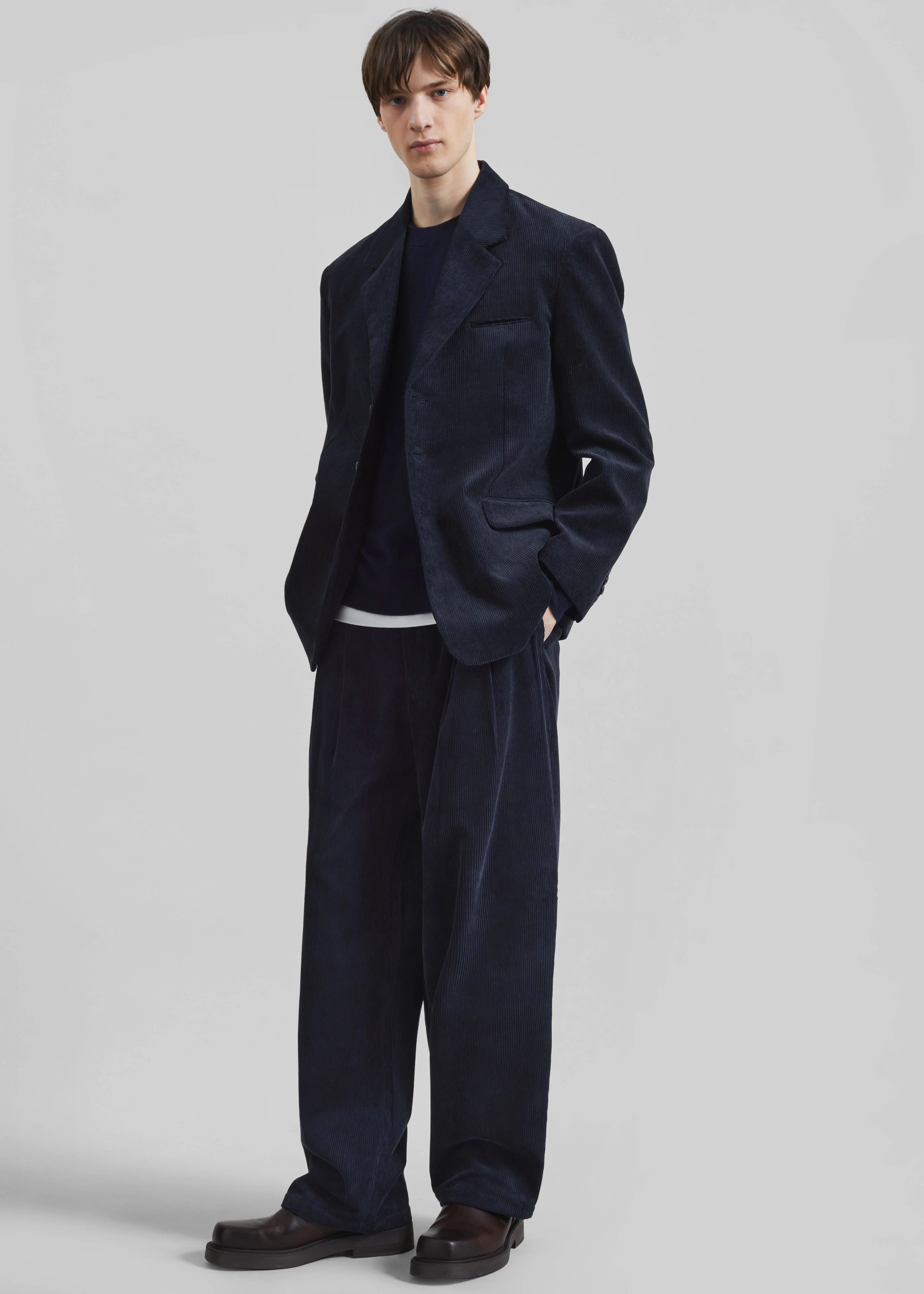 Bryant Corduroy Blazer - Dark Navy - Image 5