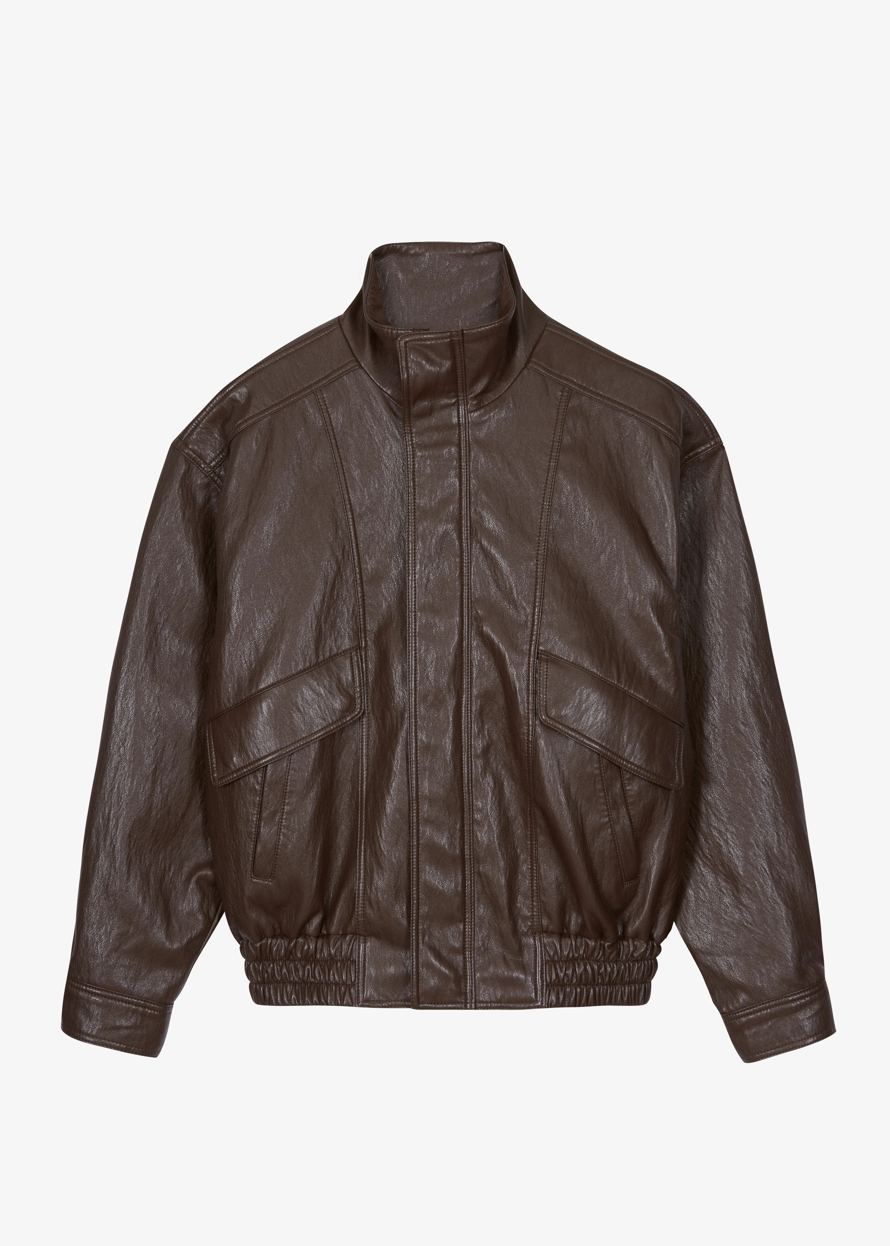 Burland Faux Leather Jacket - Brown - Image 12
