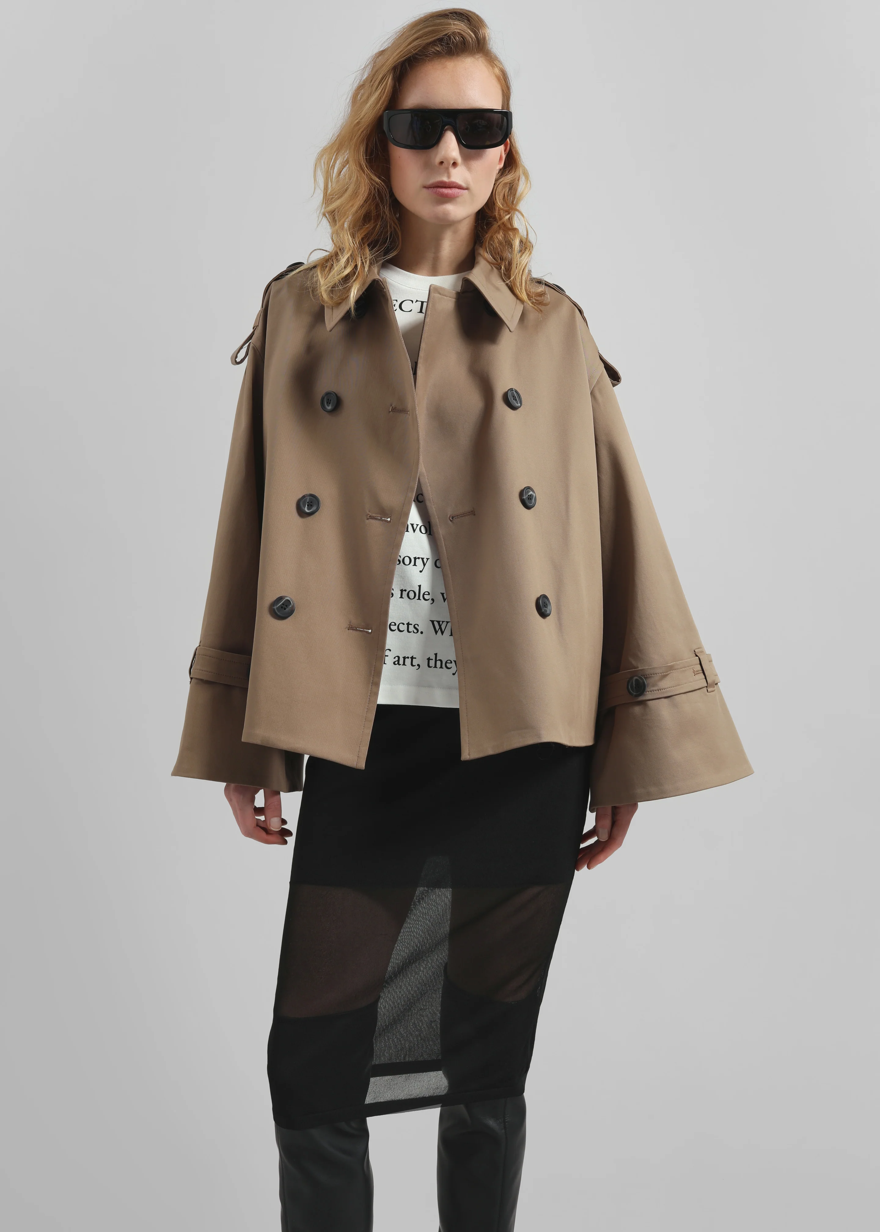 By Malene Birger Alisandra Trench Jacket - Fosil - Image 3
