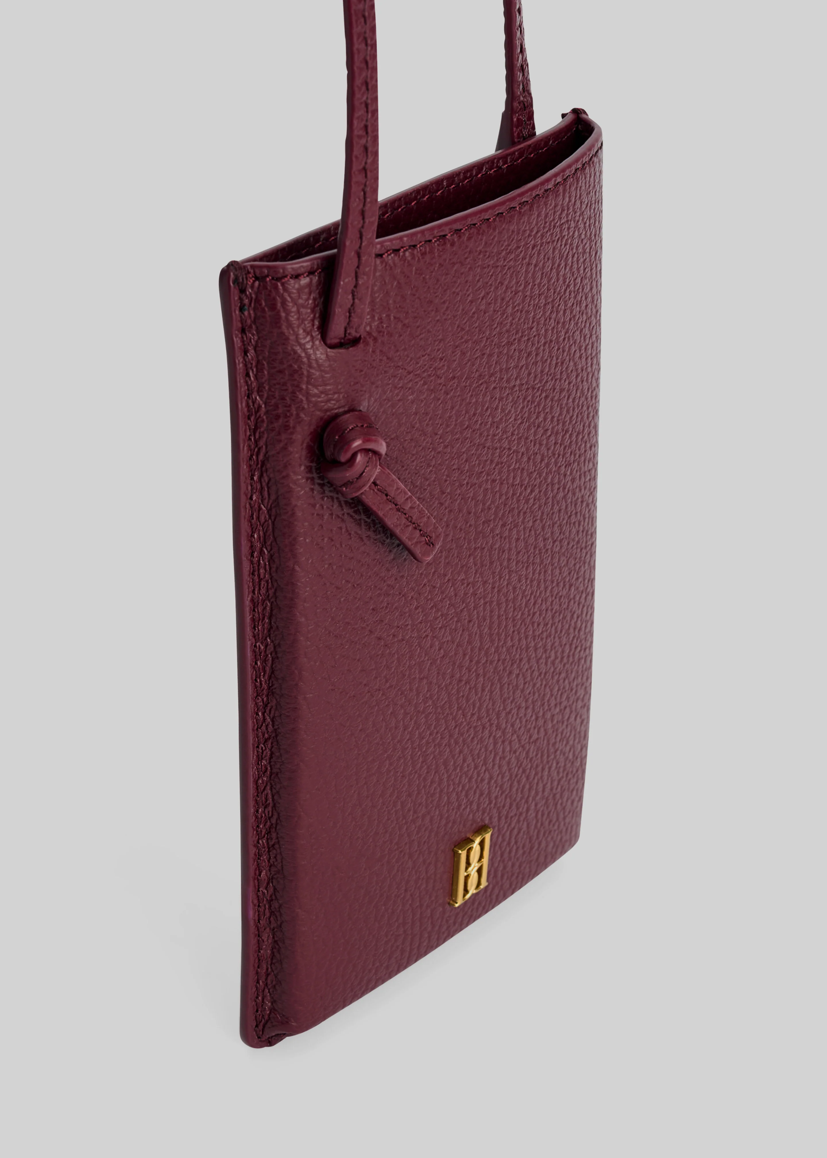 By Malene Birger Aya Phone Leather Pouch - Cabernet - Image 4