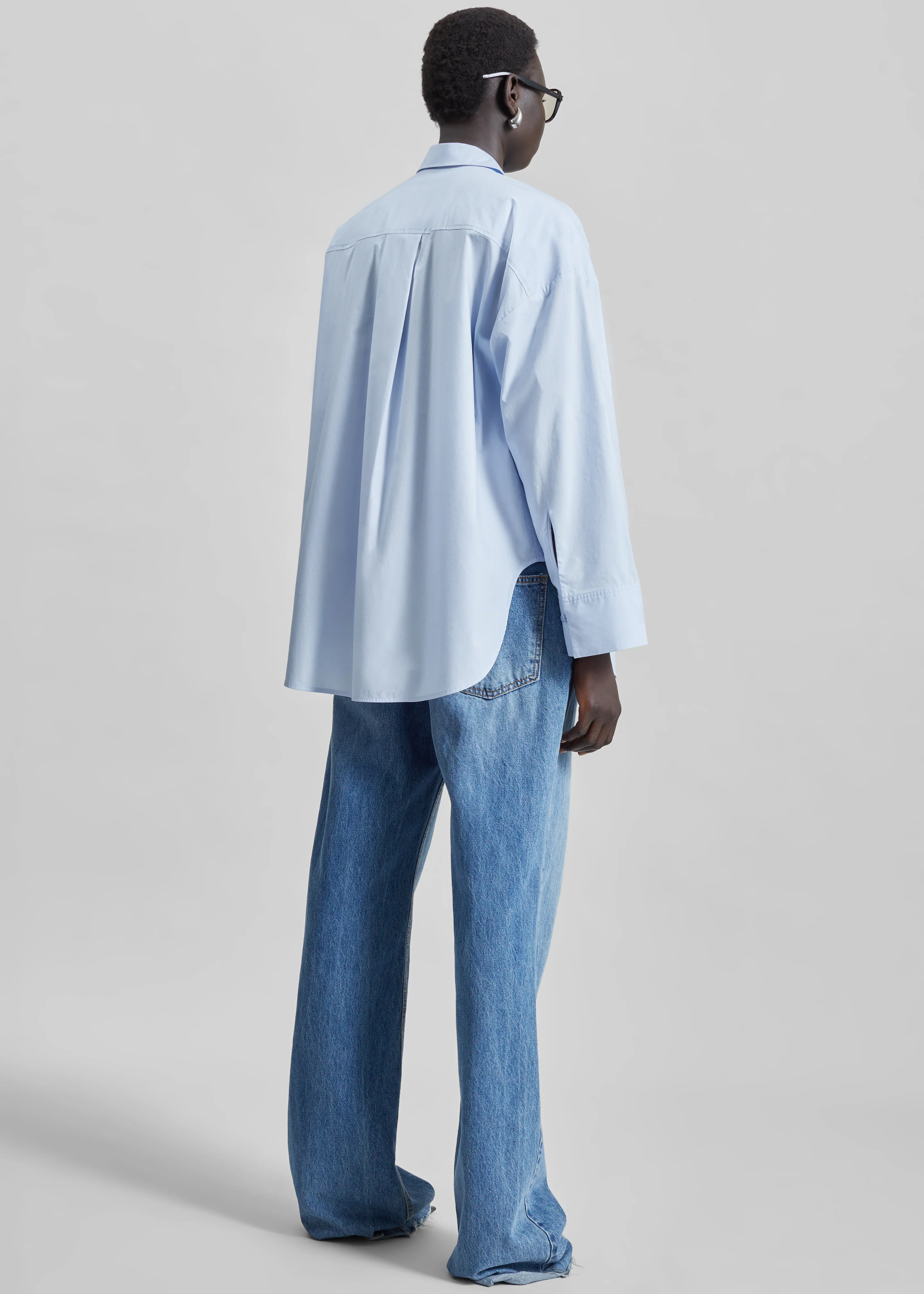 By Malene Birger Derris Cotton Shirt - Periwinkle Blue - Image 6