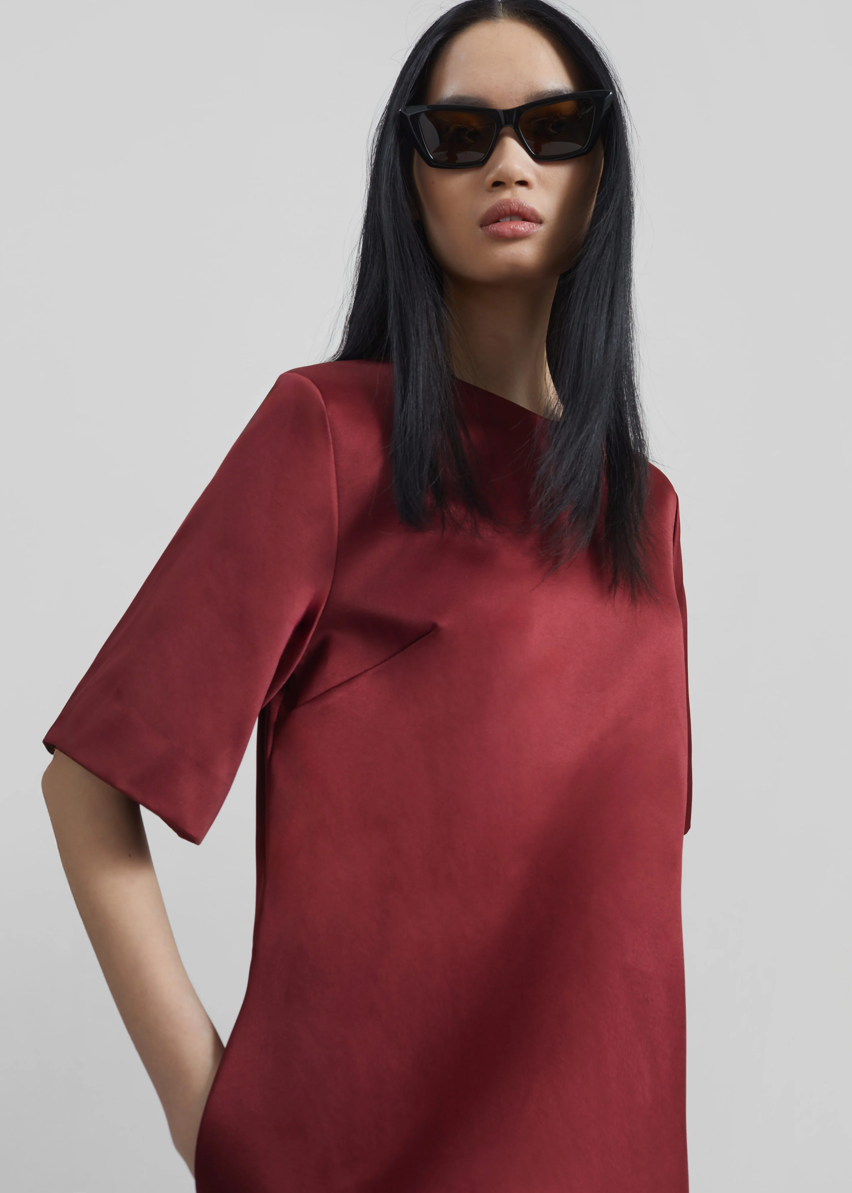 By Malene Birger Harperz Mini Dress - Cabernet - Image 3