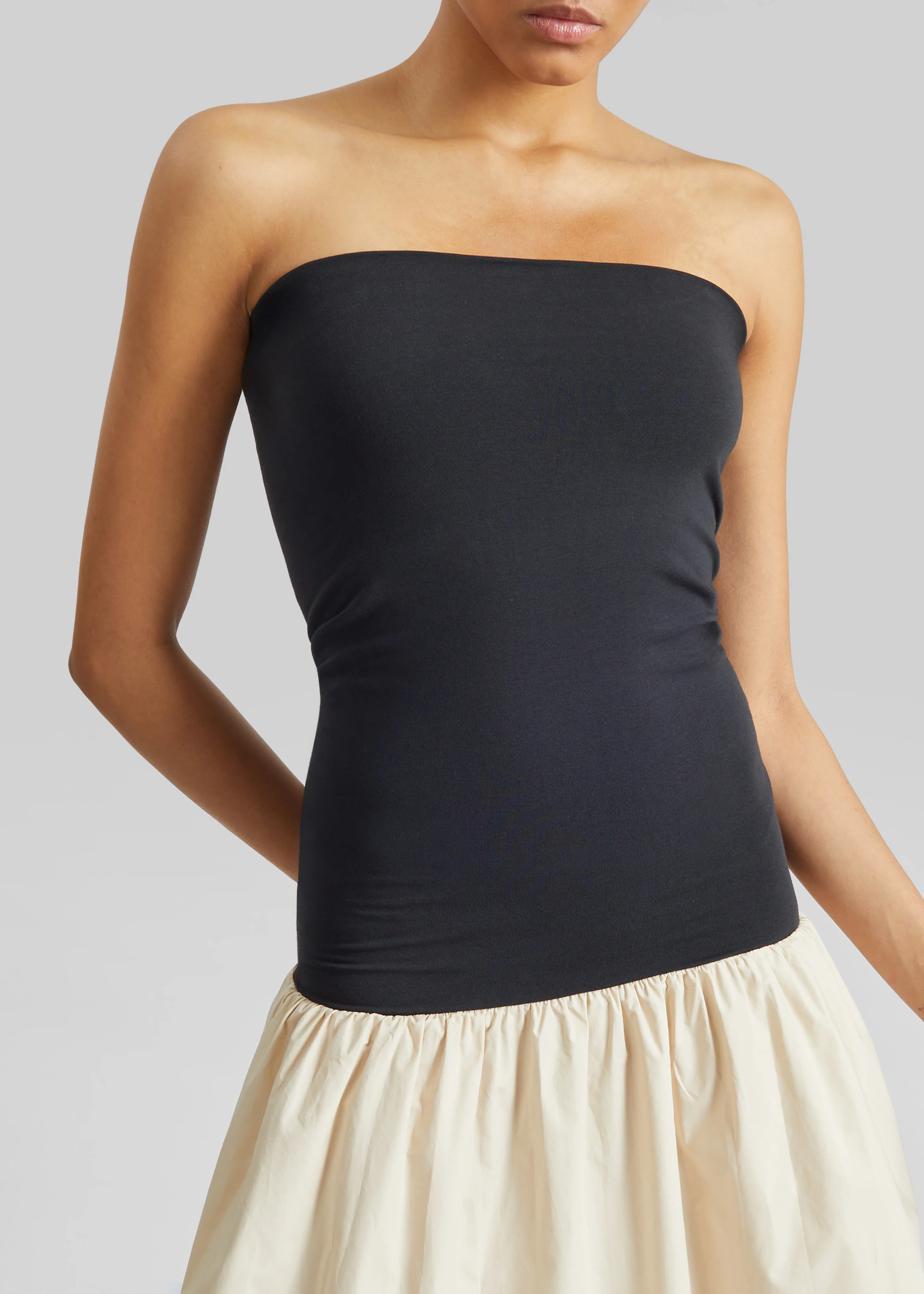 By Malene Birger Marcia Cotton Mini Dress - Oyster Gray - Image 3
