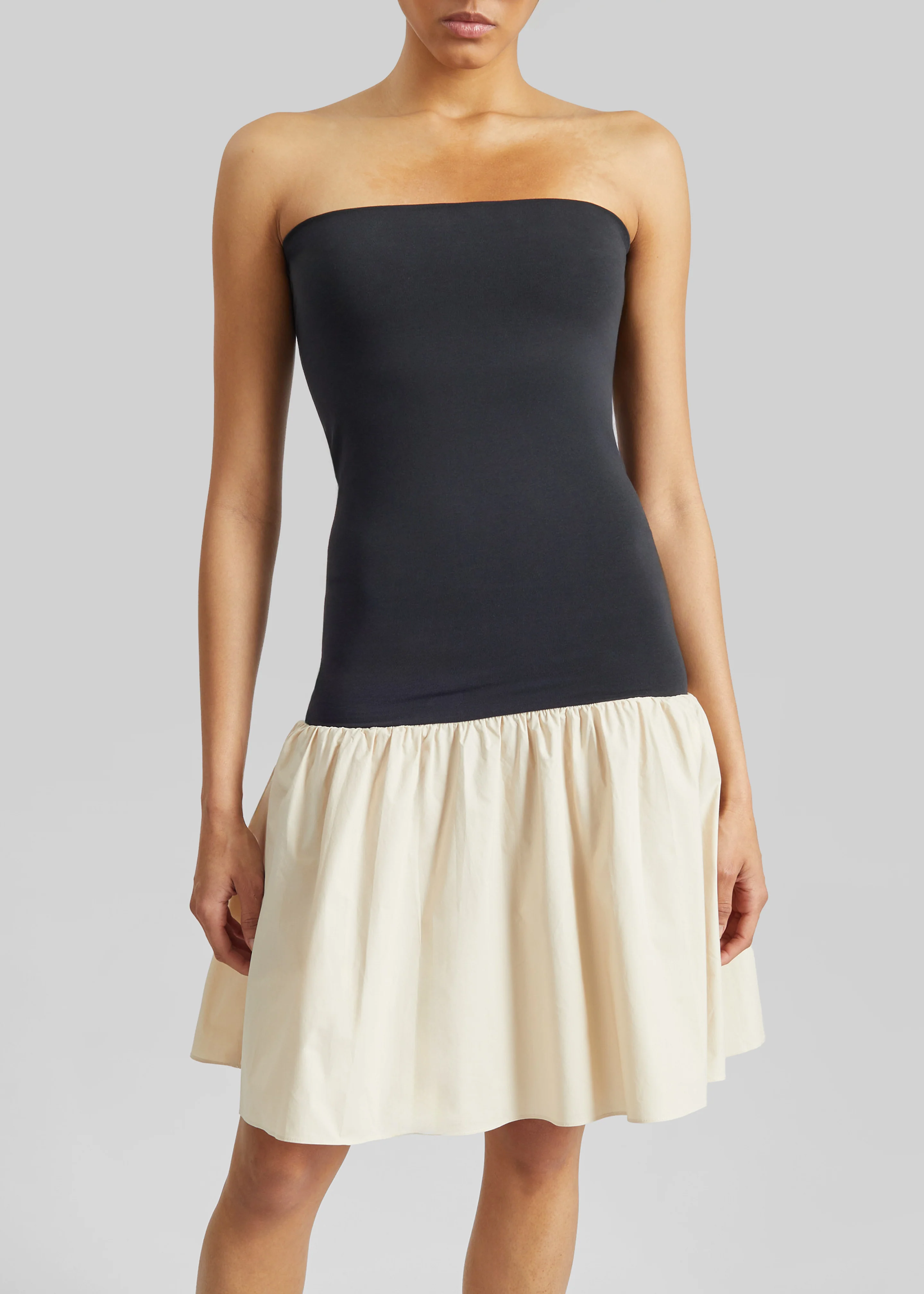 By Malene Birger Marcia Cotton Mini Dress - Oyster Gray - Image 5