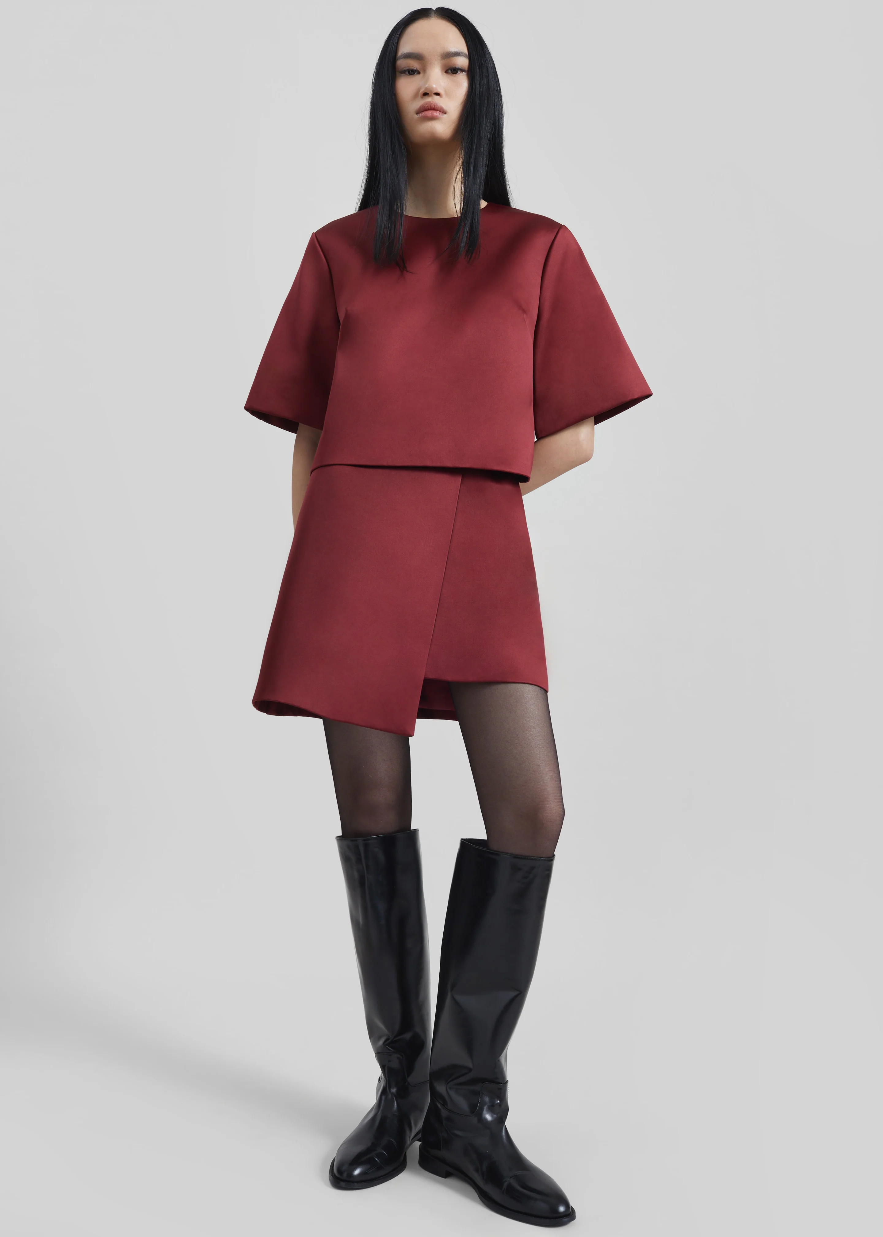 By Malene Birger Raye Mini Skirt - Cabernet - Image 4