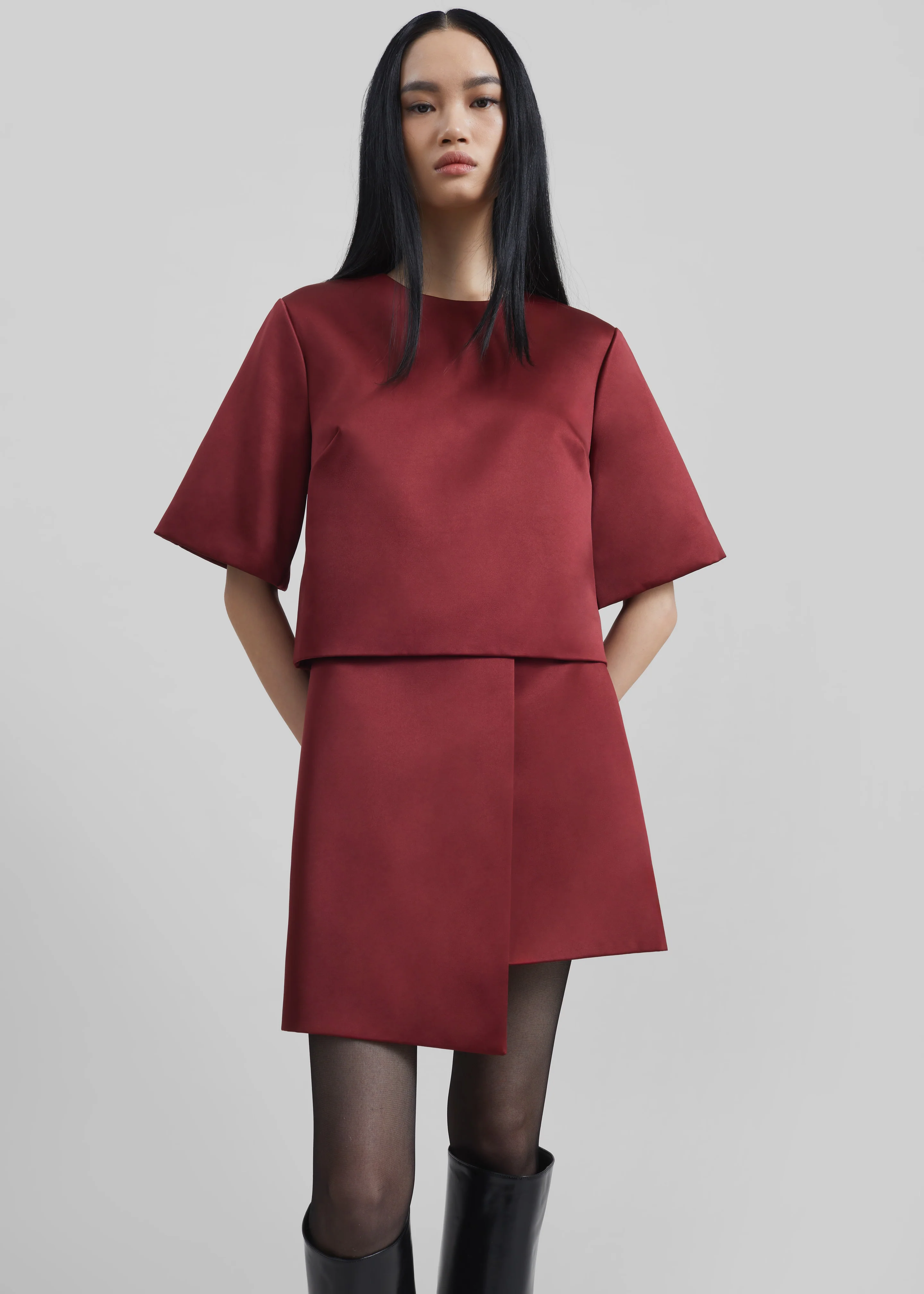 By Malene Birger Raye Mini Skirt - Cabernet - Image 5