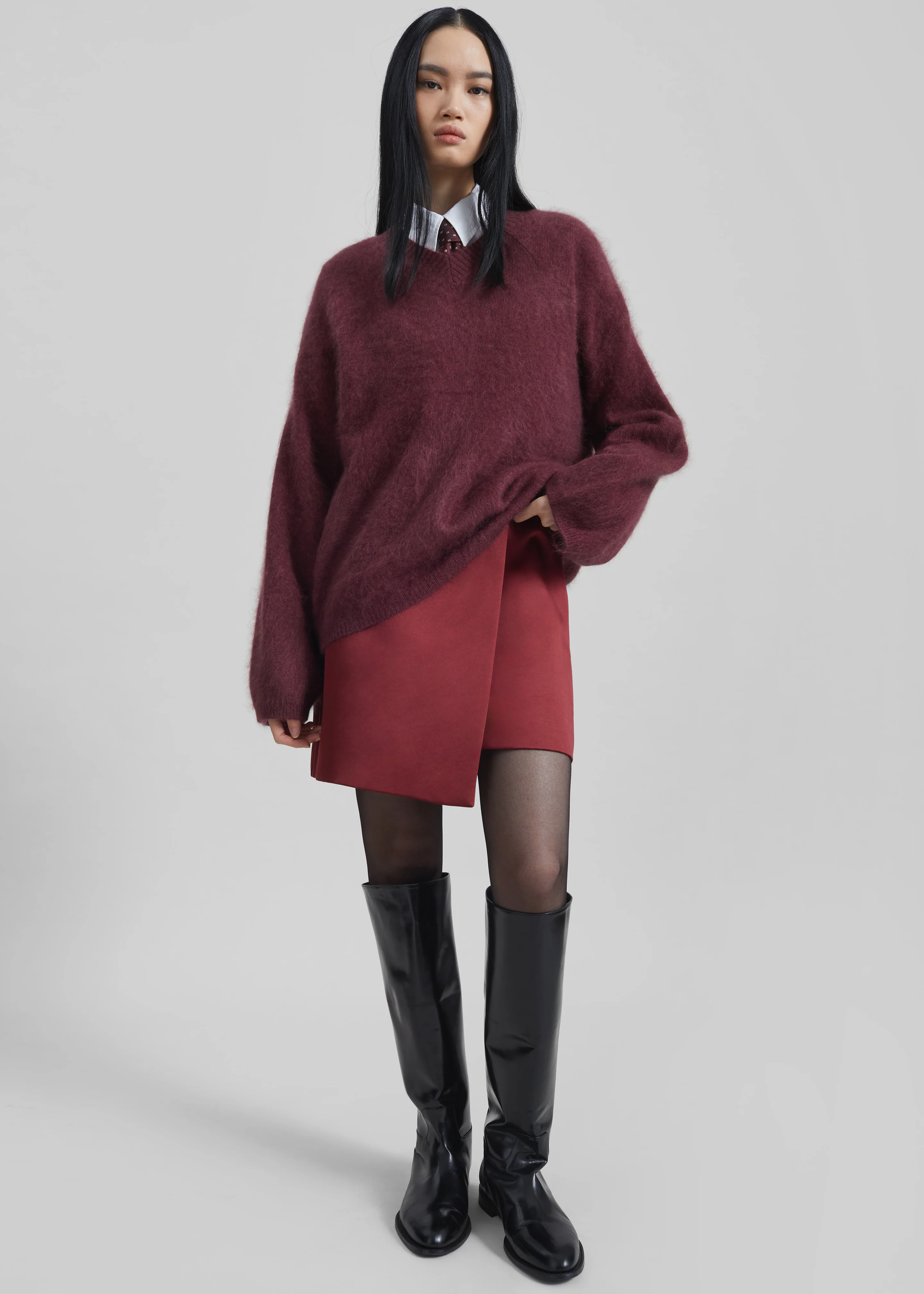 By Malene Birger Raye Mini Skirt - Cabernet - Image 6