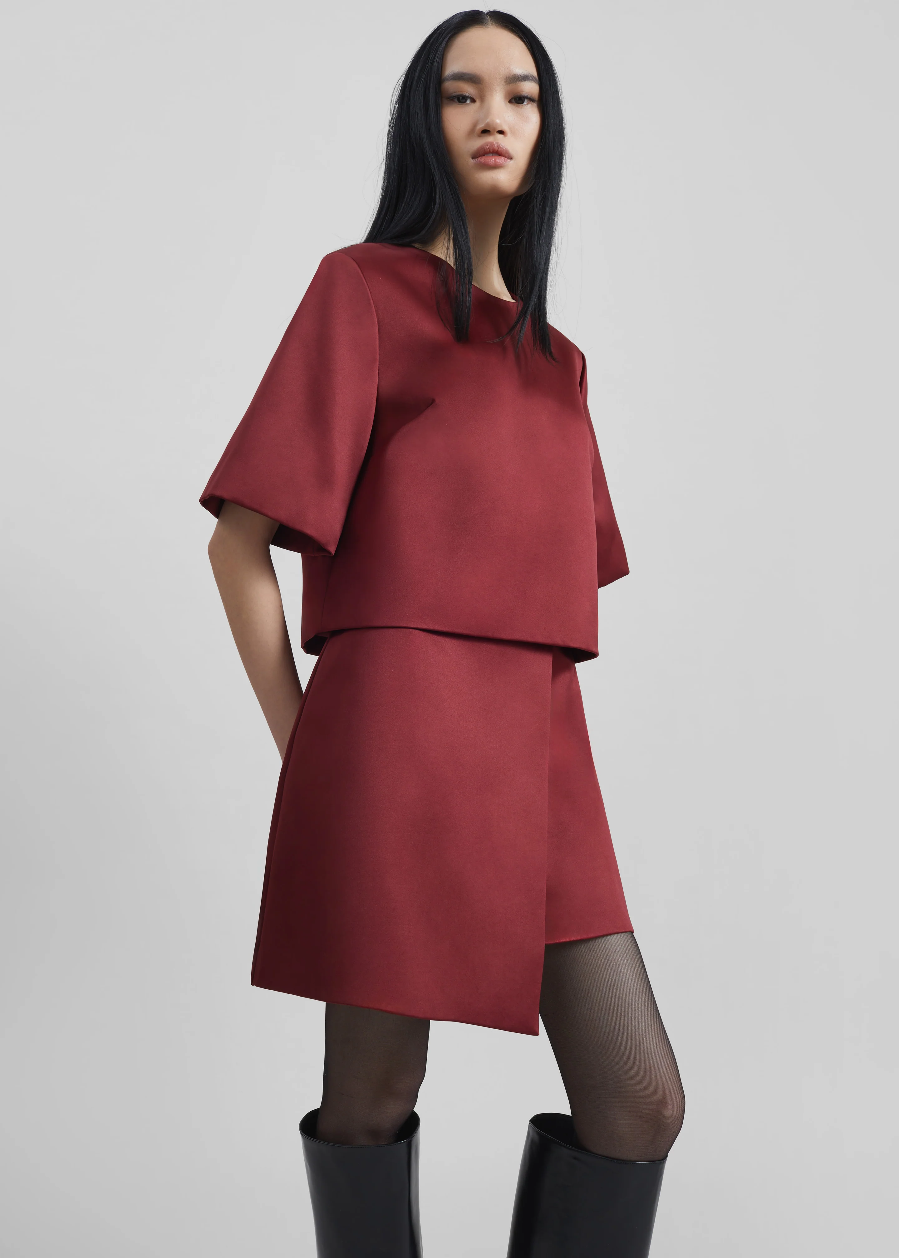 By Malene Birger Raye Mini Skirt - Cabernet - Image 7