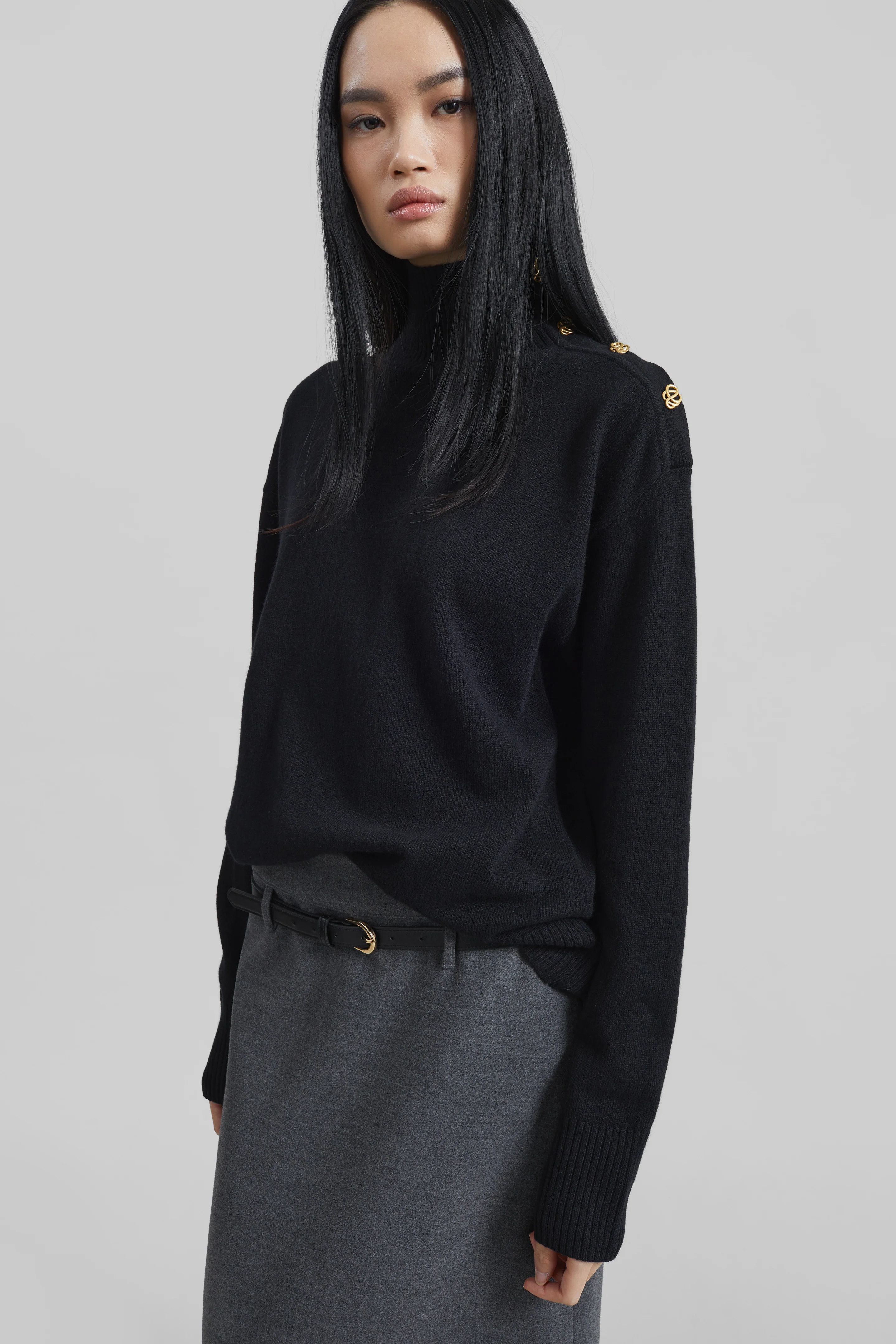 By Malene Birger Vanille Wool Sweater - Black - Image 2