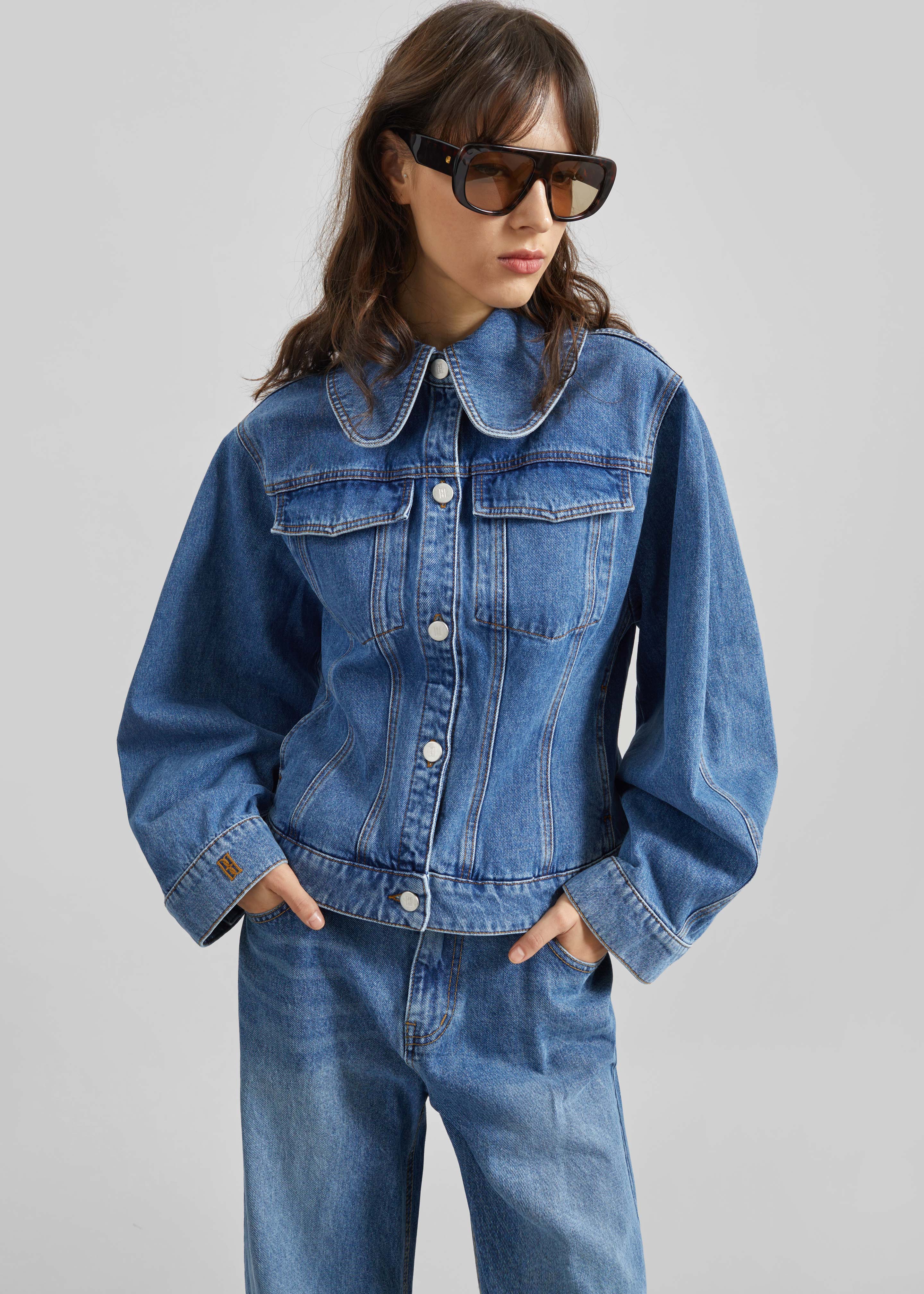 By Malene Birger Villies Jacket - Mid Denim Blue