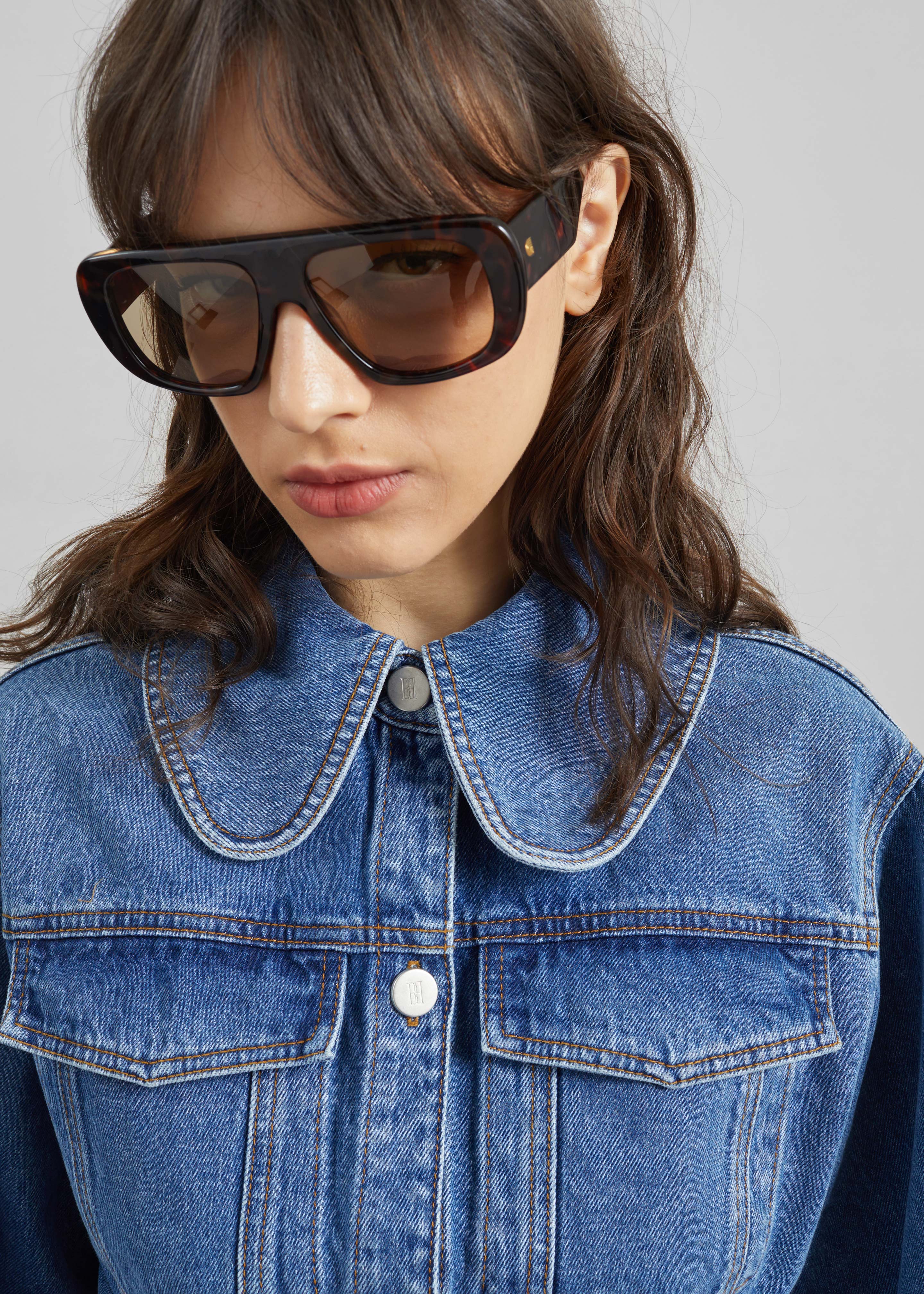 By Malene Birger Villies Jacket - Mid Denim Blue - Image 2