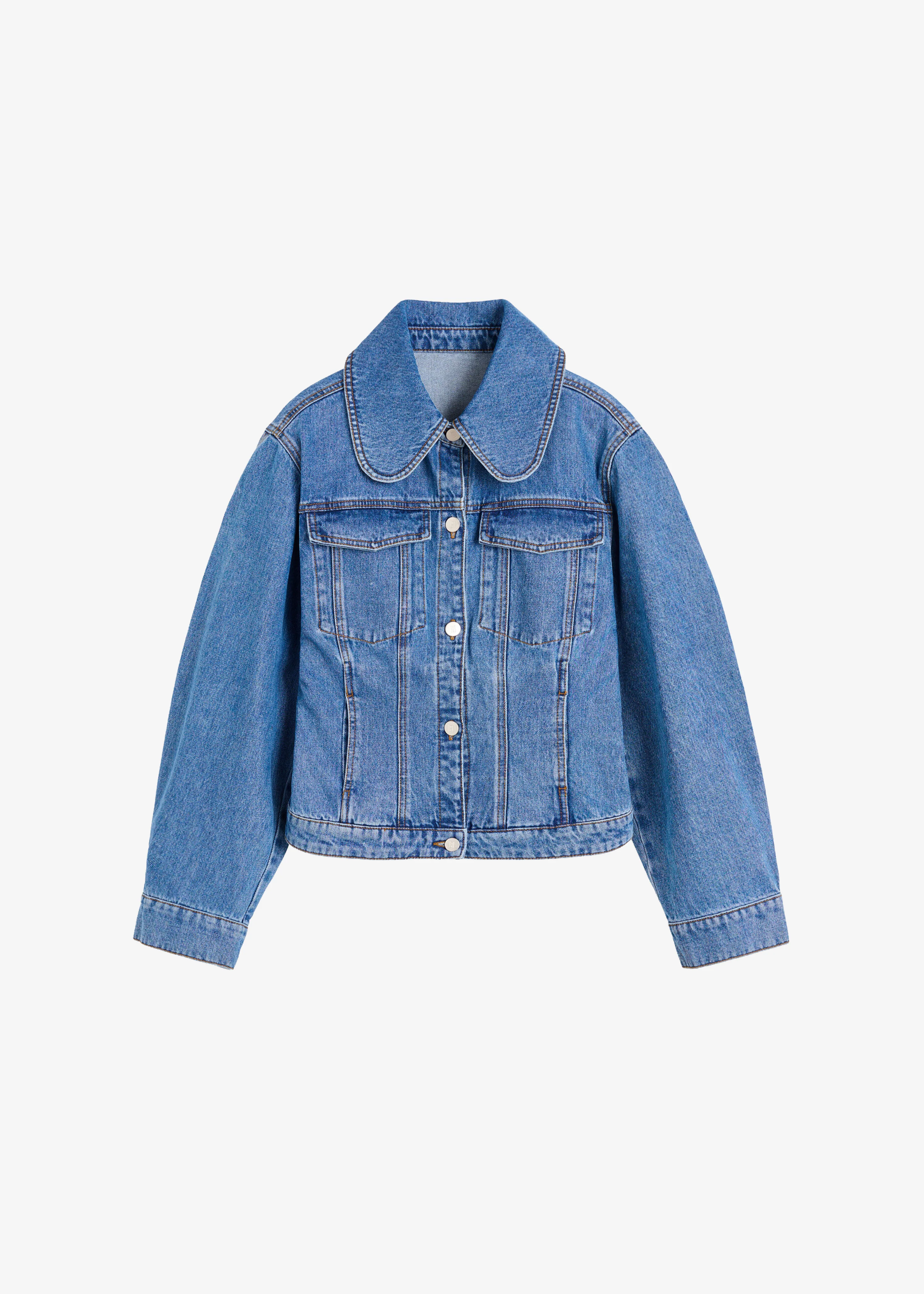 By Malene Birger Villies Jacket - Mid Denim Blue - Image 7