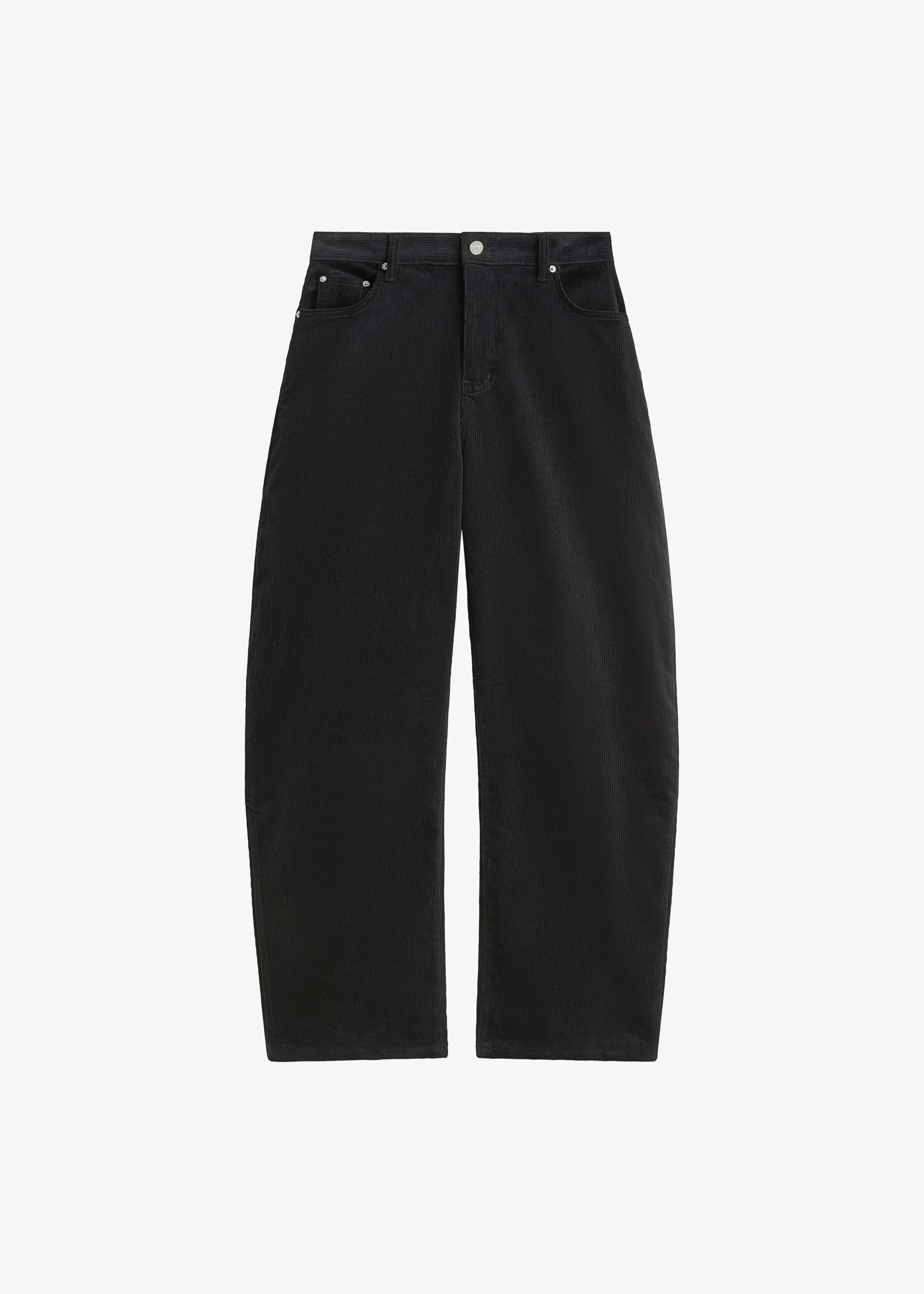 Caistor Corduroy Barrel Leg Pants - Black - Image 9