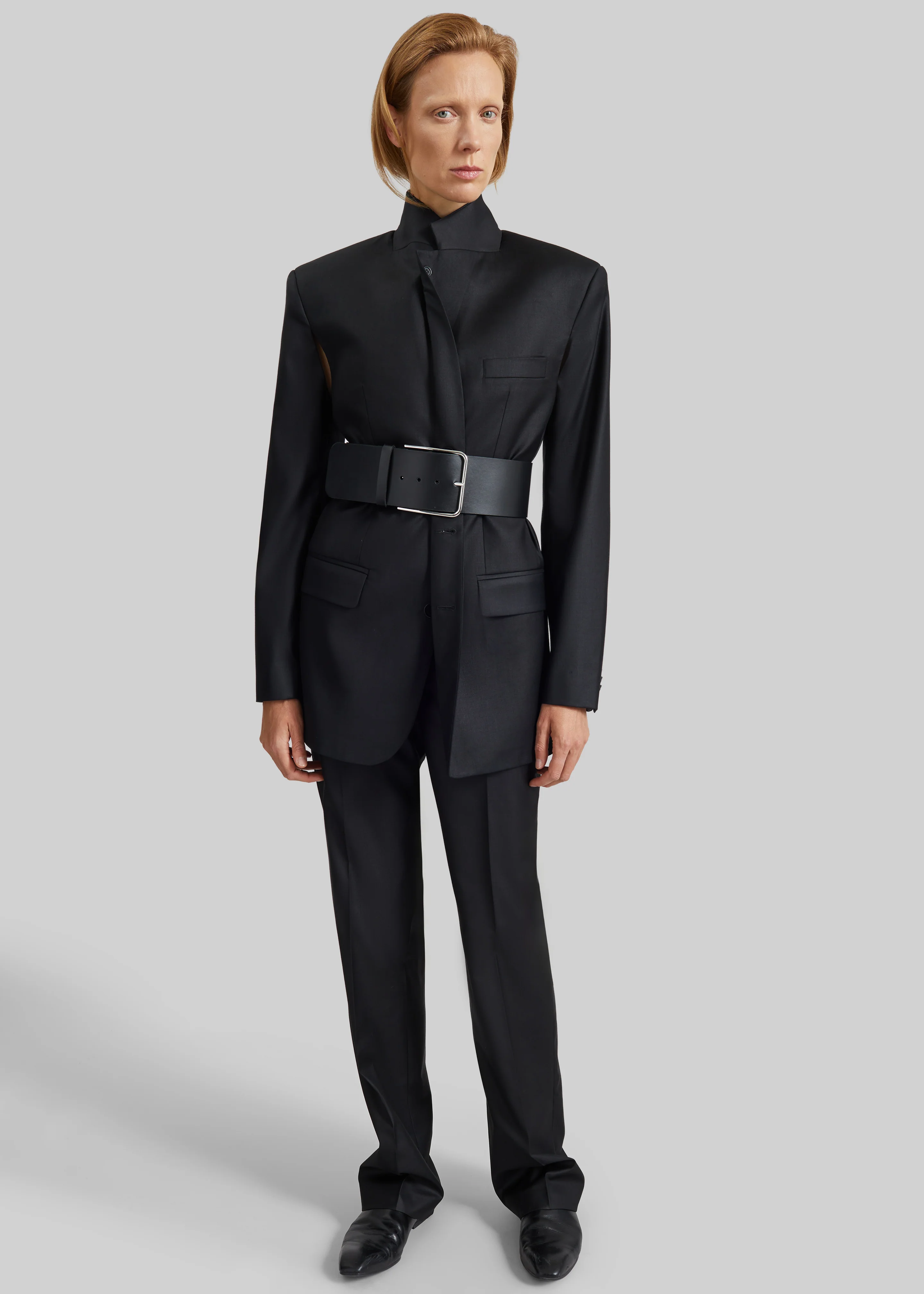 Calan Leather Wide Belt - Black - Image 4