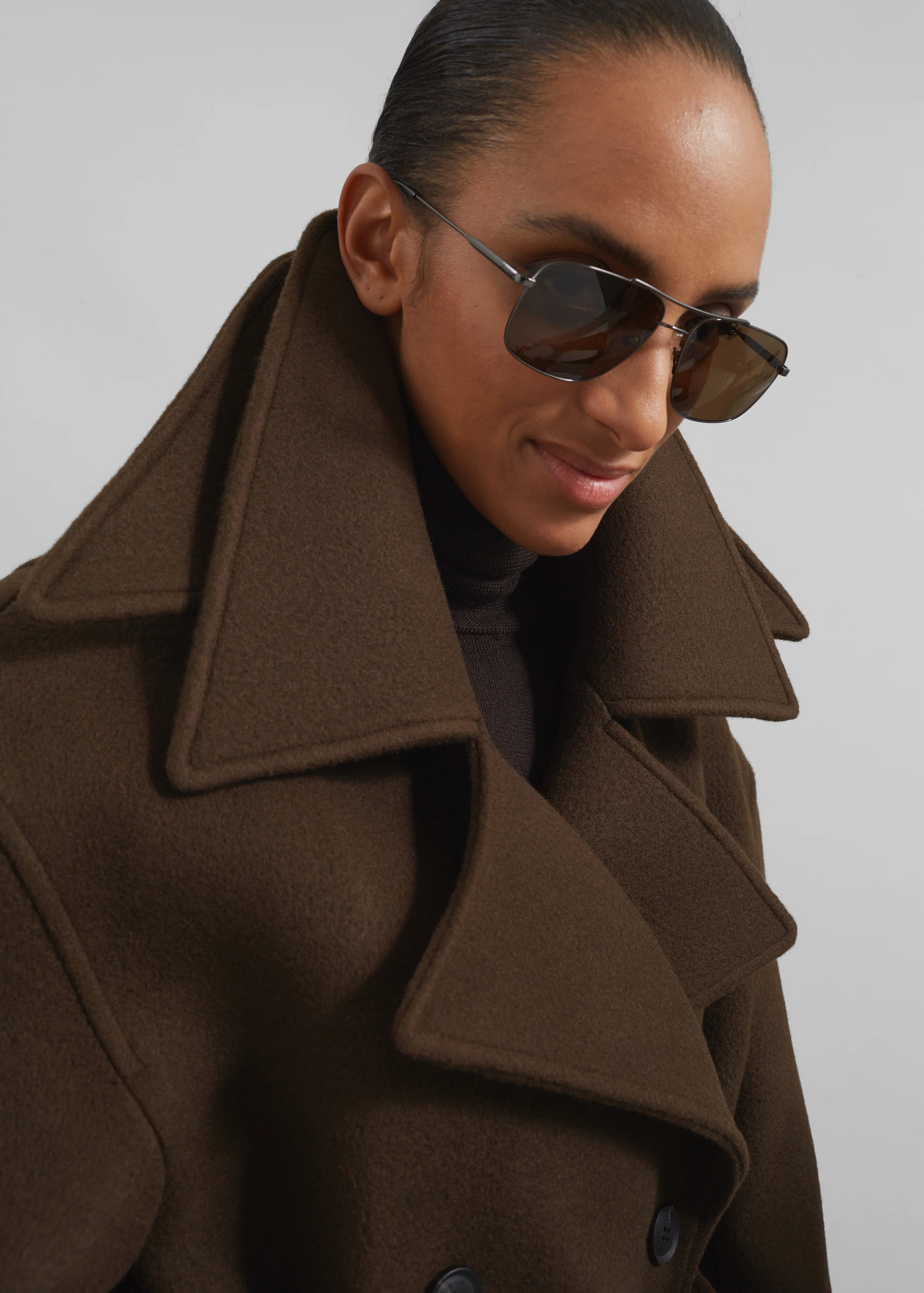 Calbourne Oversized Wool Coat - Brown - Image 2