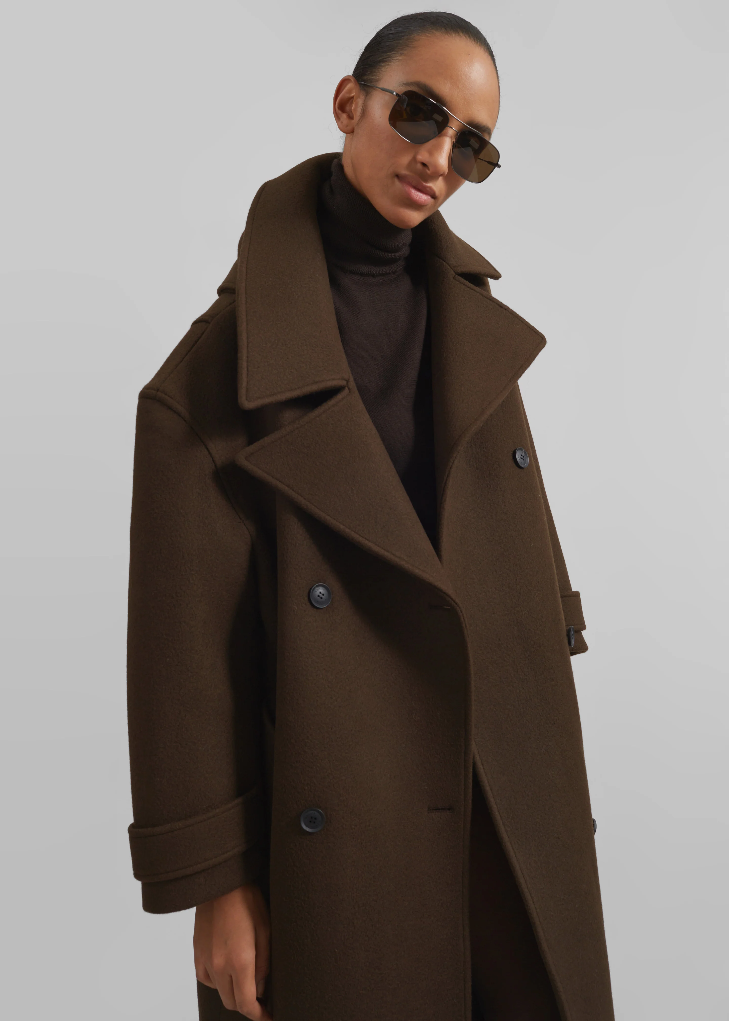 Calbourne Oversized Wool Coat - Brown - Image 6