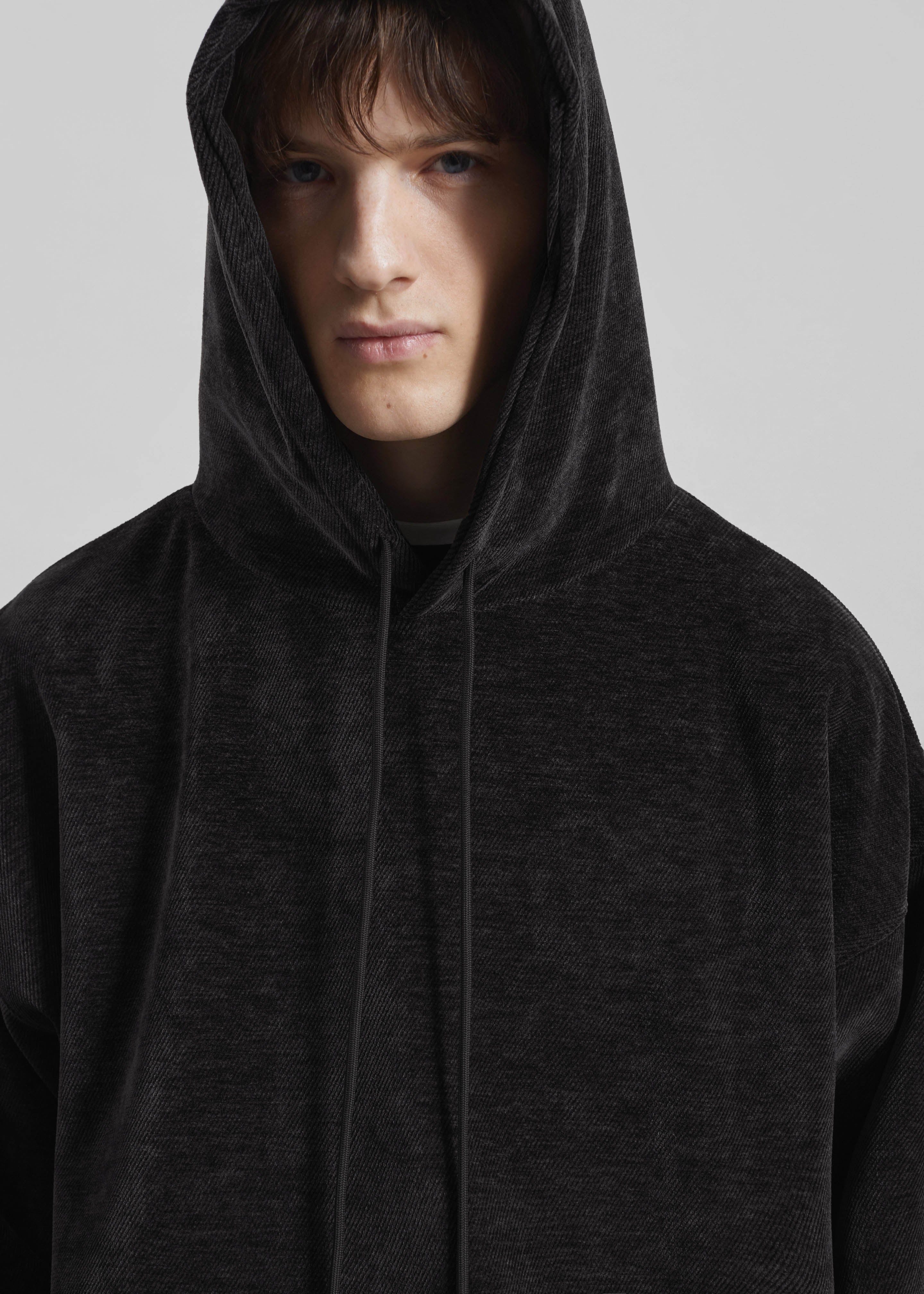 Caleb Velvet Hoodie - Black - Image 5