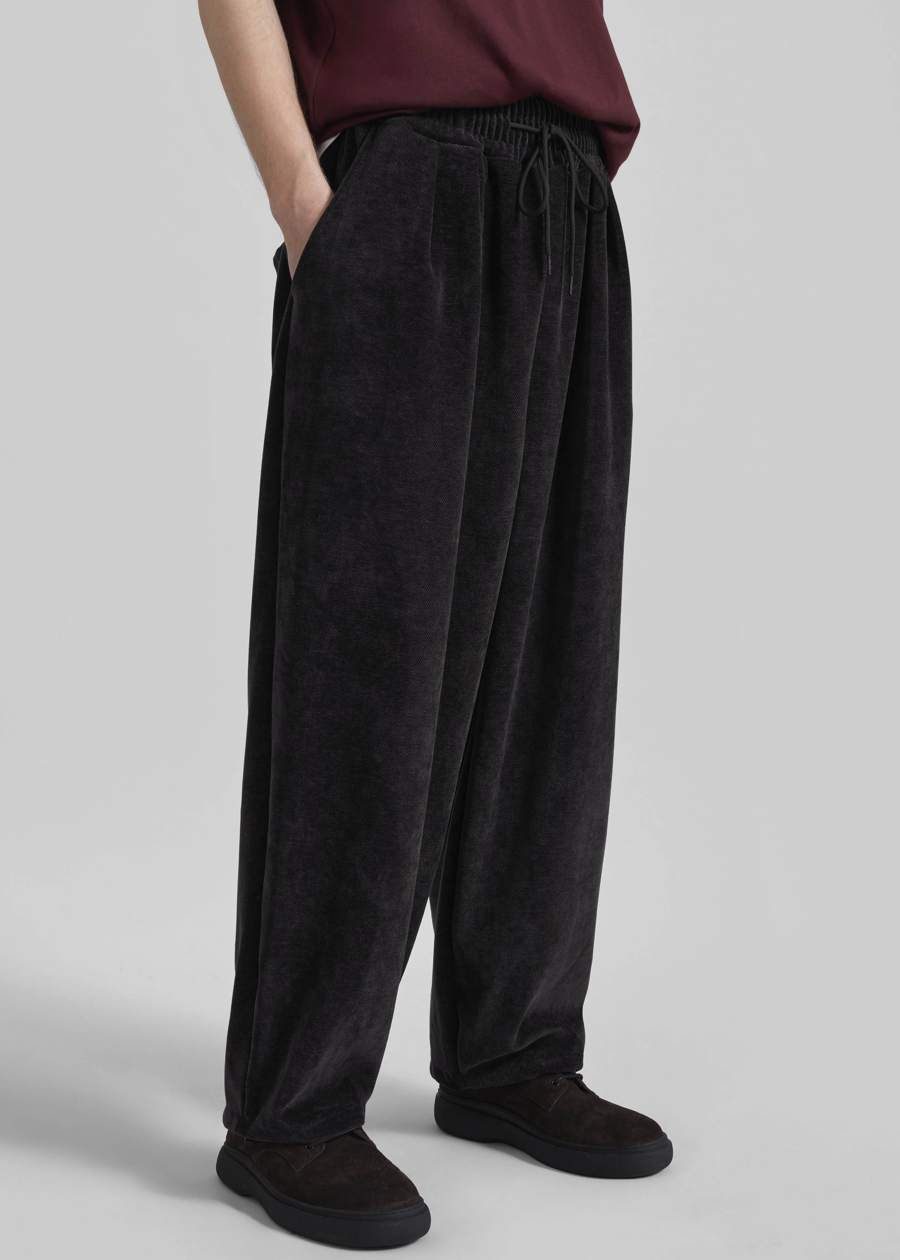 Caleb Velvet Joggers - Black - Image 4