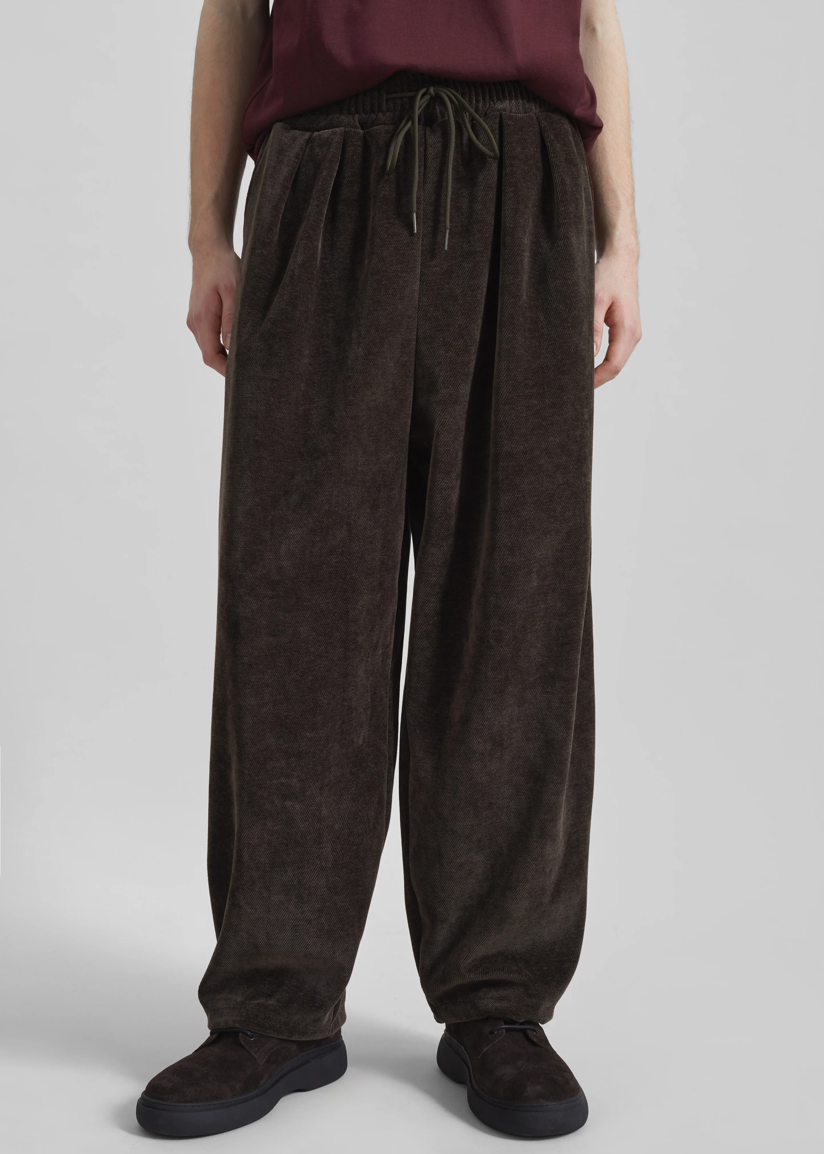 Caleb Velvet Joggers - Brown - Image 5