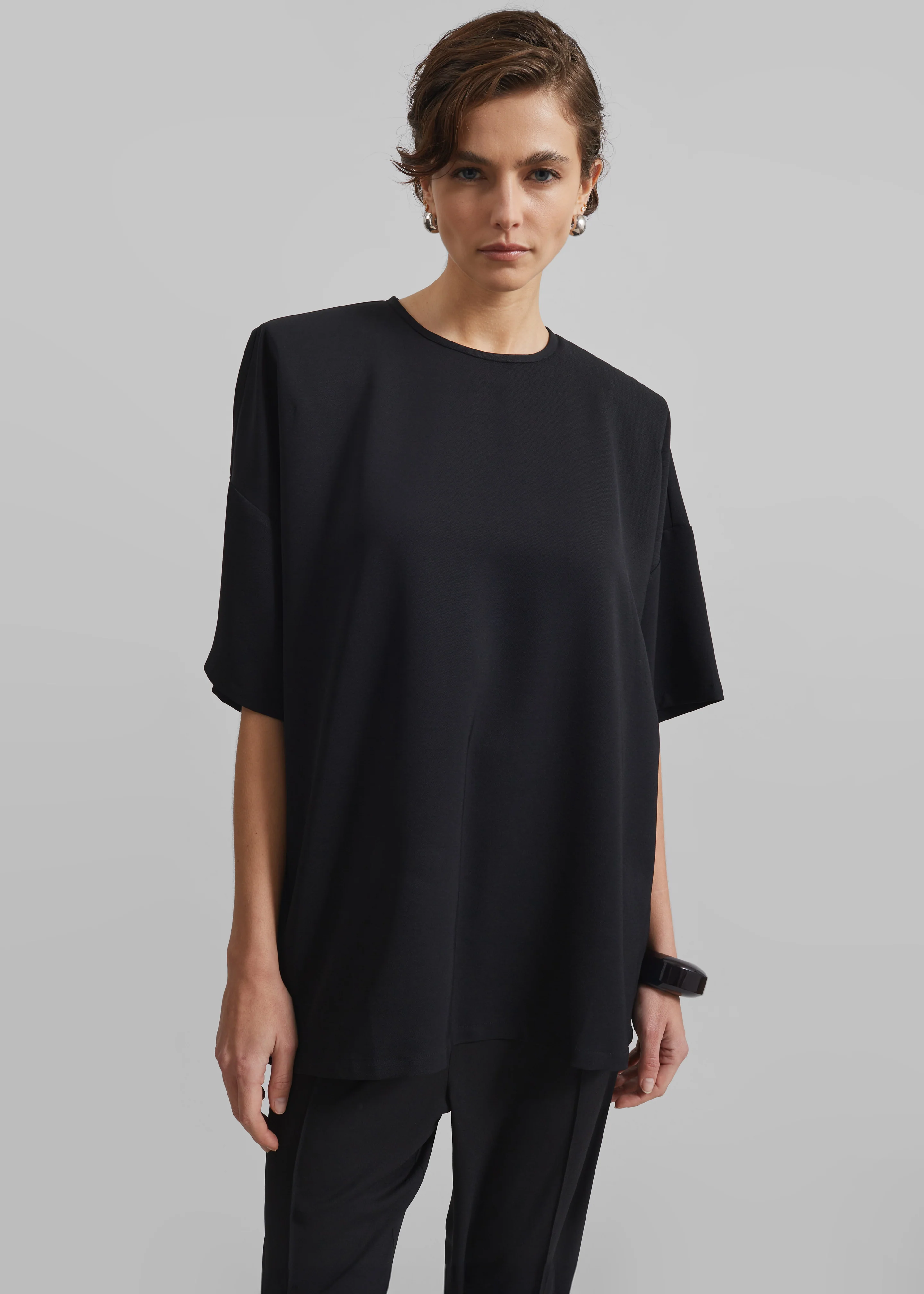 Callice Padded T-Shirt - Black - Image 2