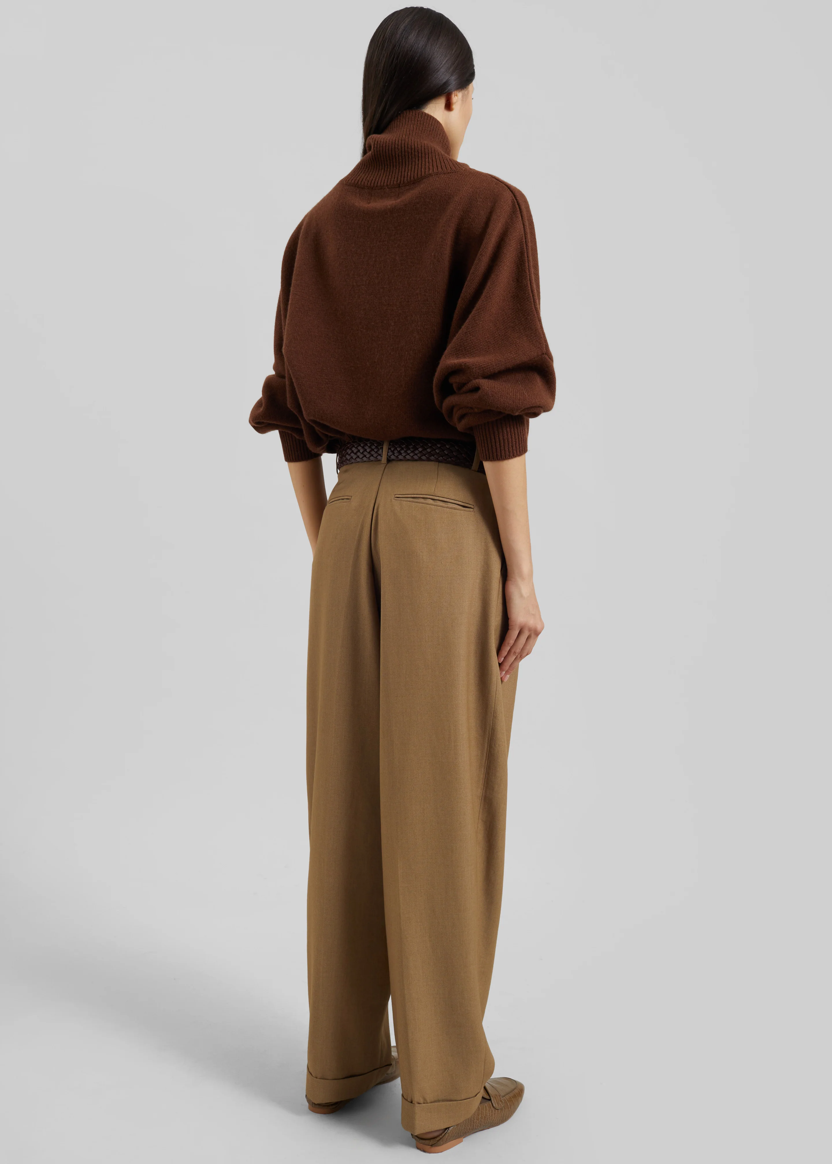 Canberra Pleated Trousers - Camel - Image 10