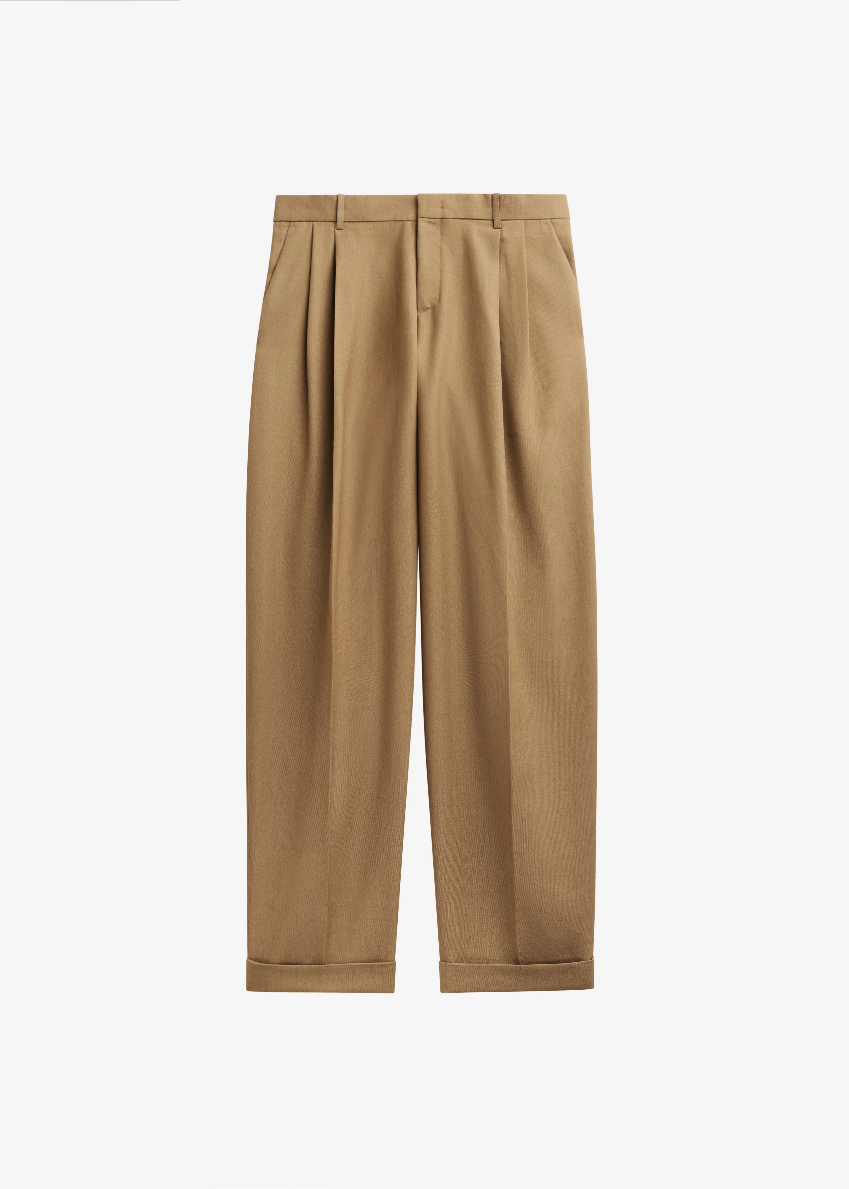 Canberra Pleated Trousers - Camel - Image 11