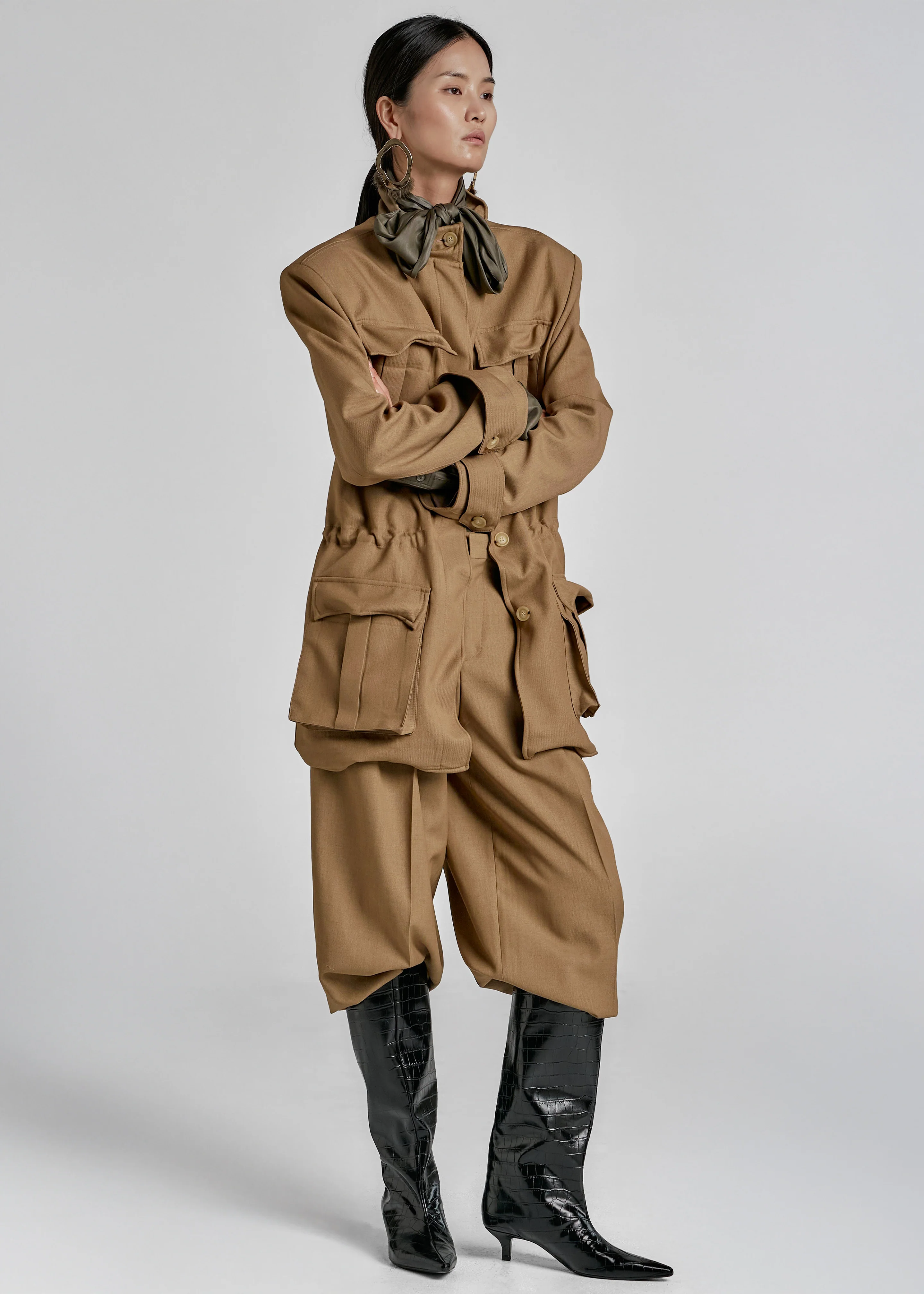 Canberra Pleated Trousers - Camel - Image 3