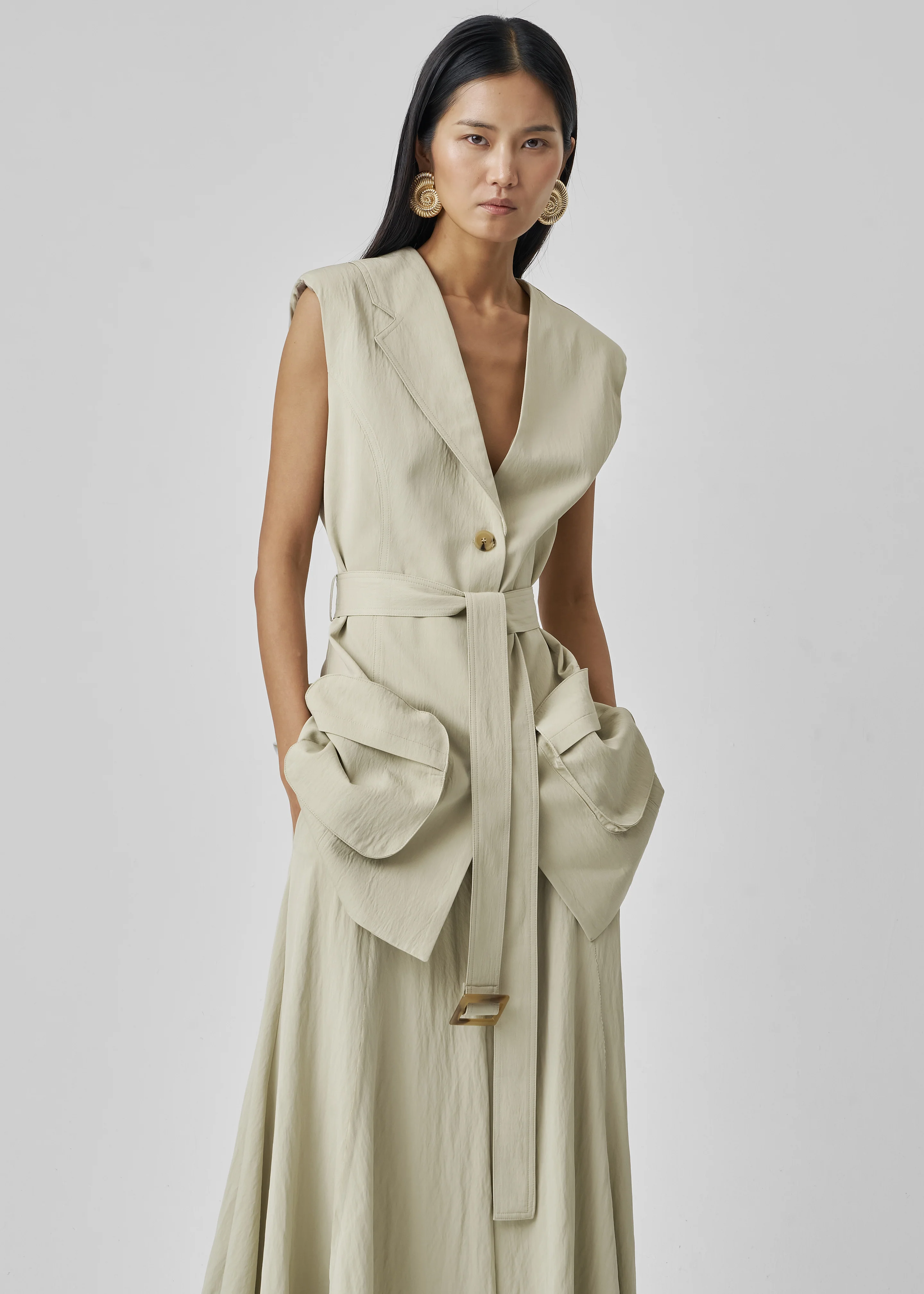 Carral Belted Vest - Pale Green - Image 10