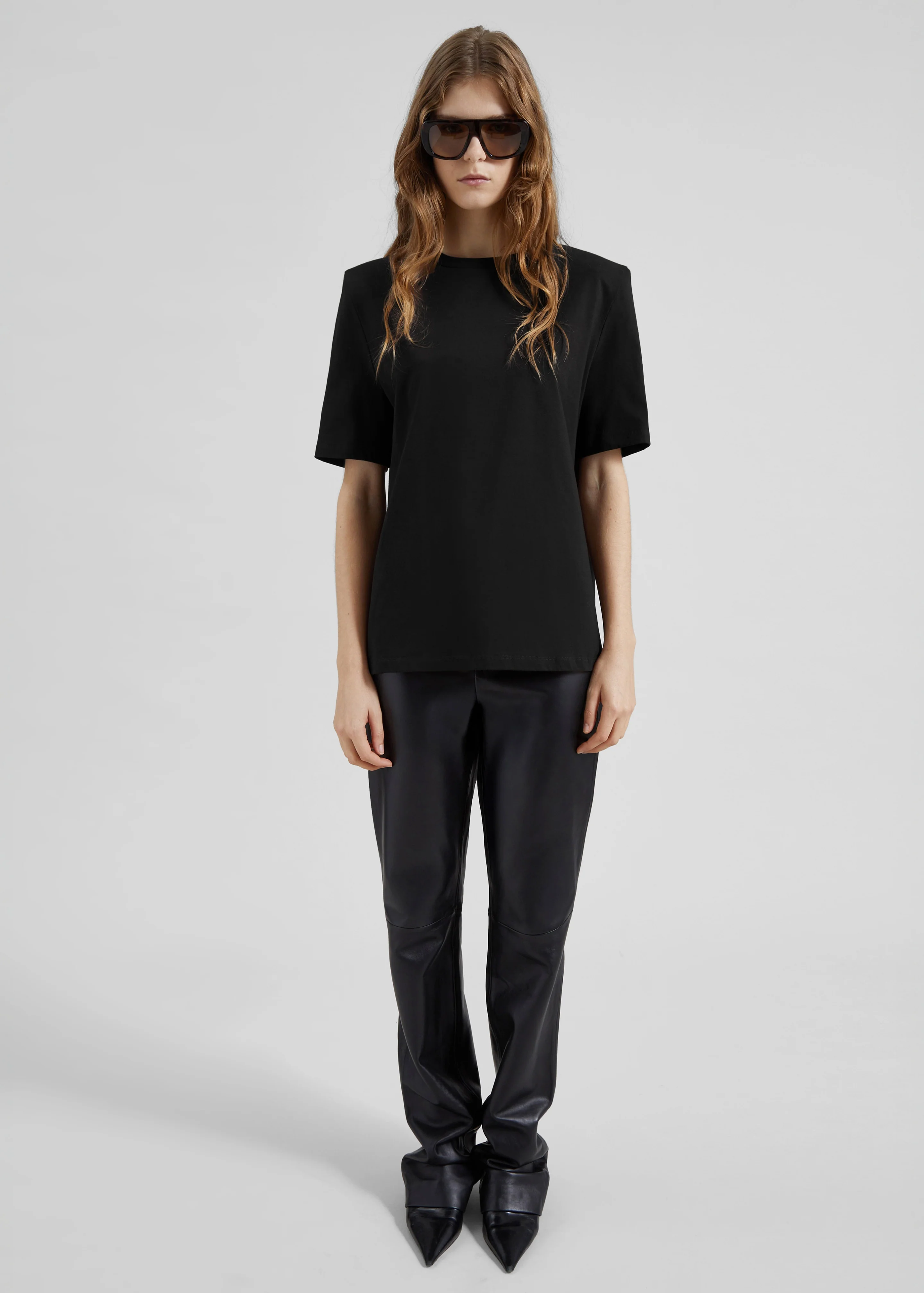 Carrington Padded Shoulder Tee - Black - Image 2