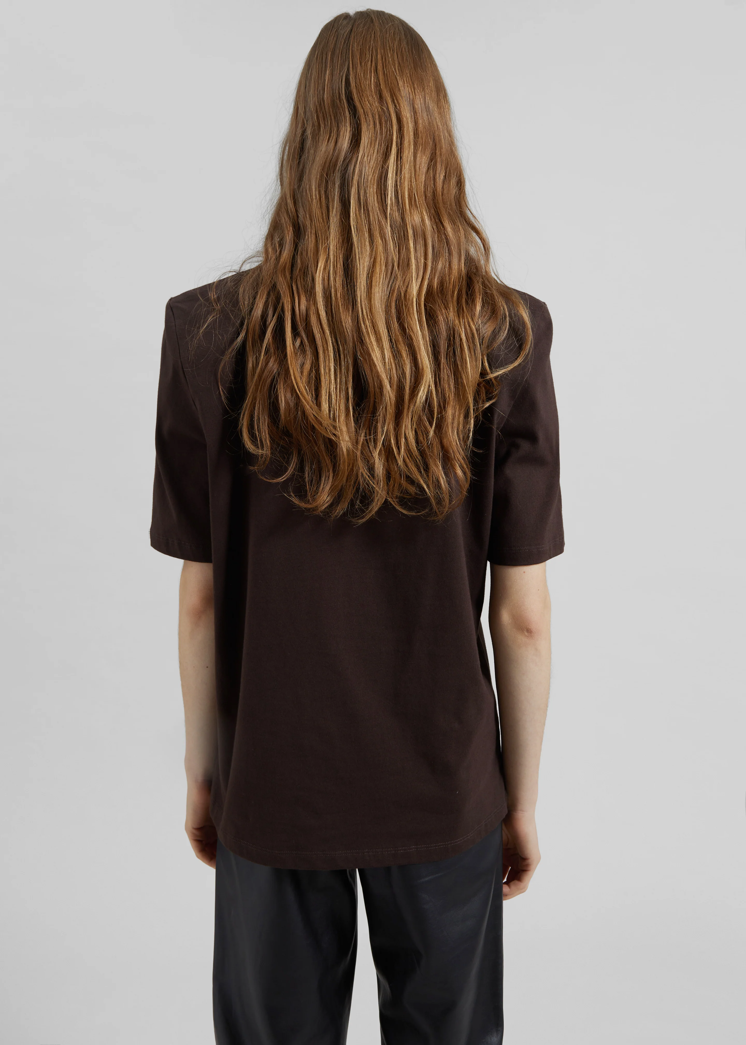 Carrington Padded Shoulder Tee - Brown - Image 6