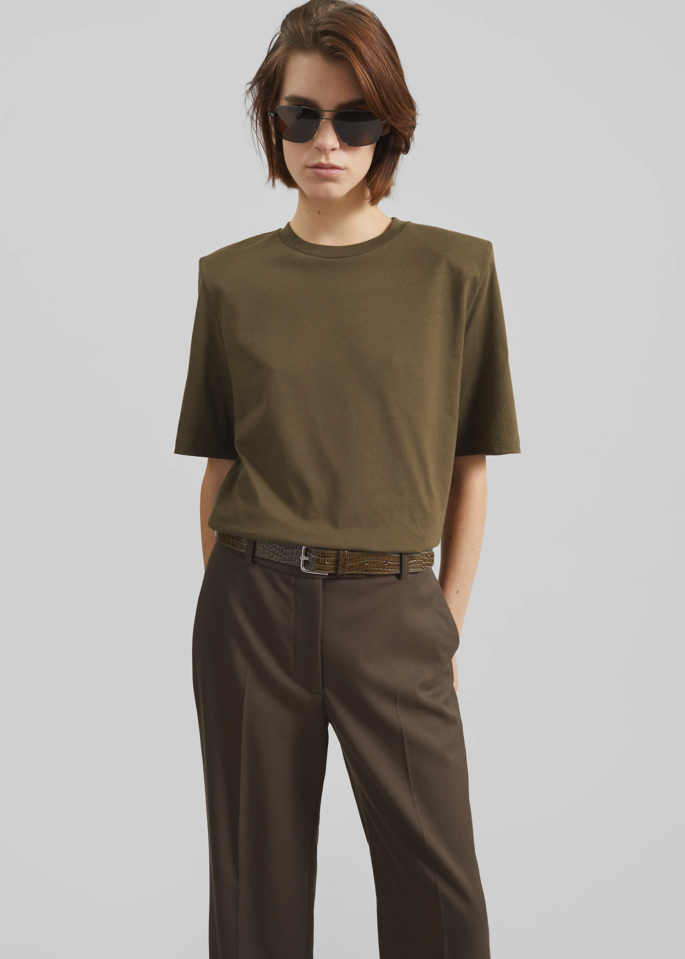 Carrington Padded Shoulder Tee - Olive
