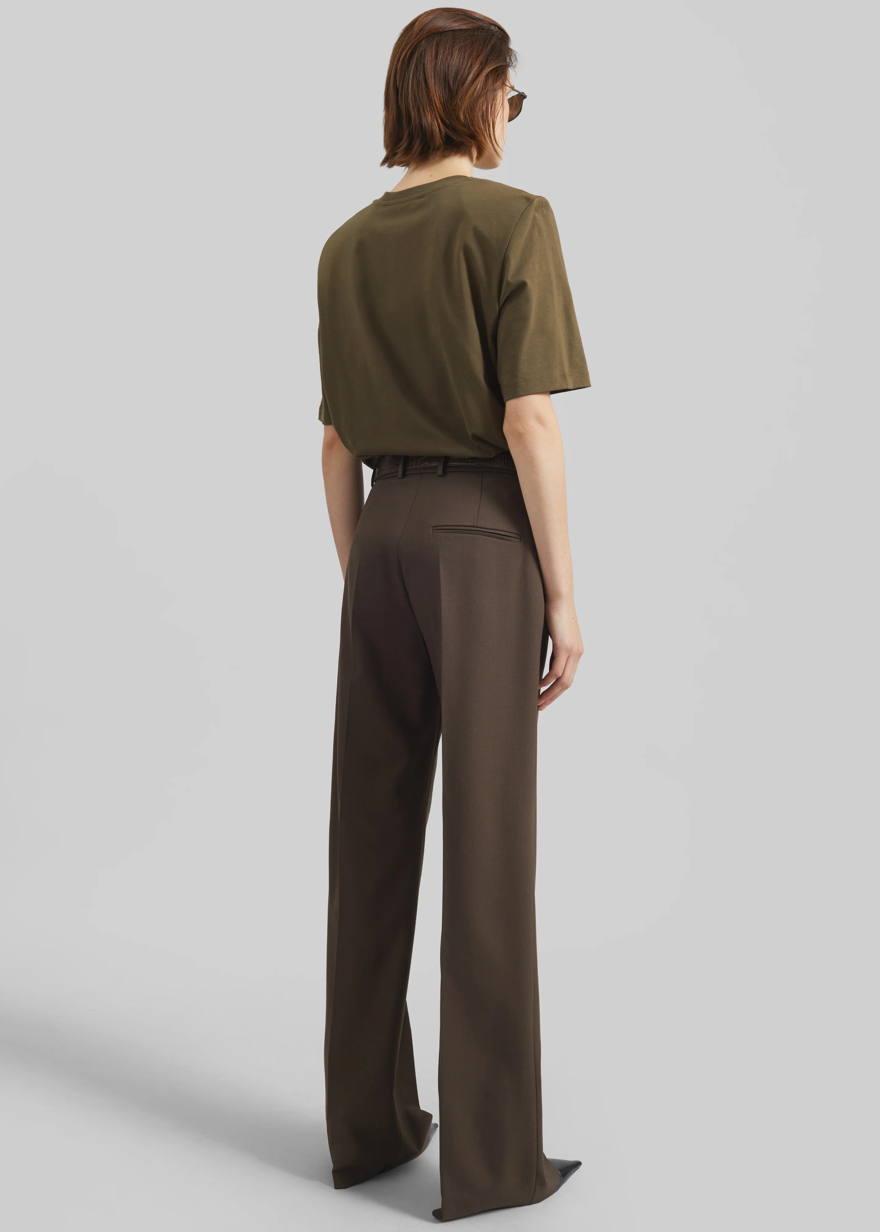 Carrington Padded Shoulder Tee - Olive - Image 6