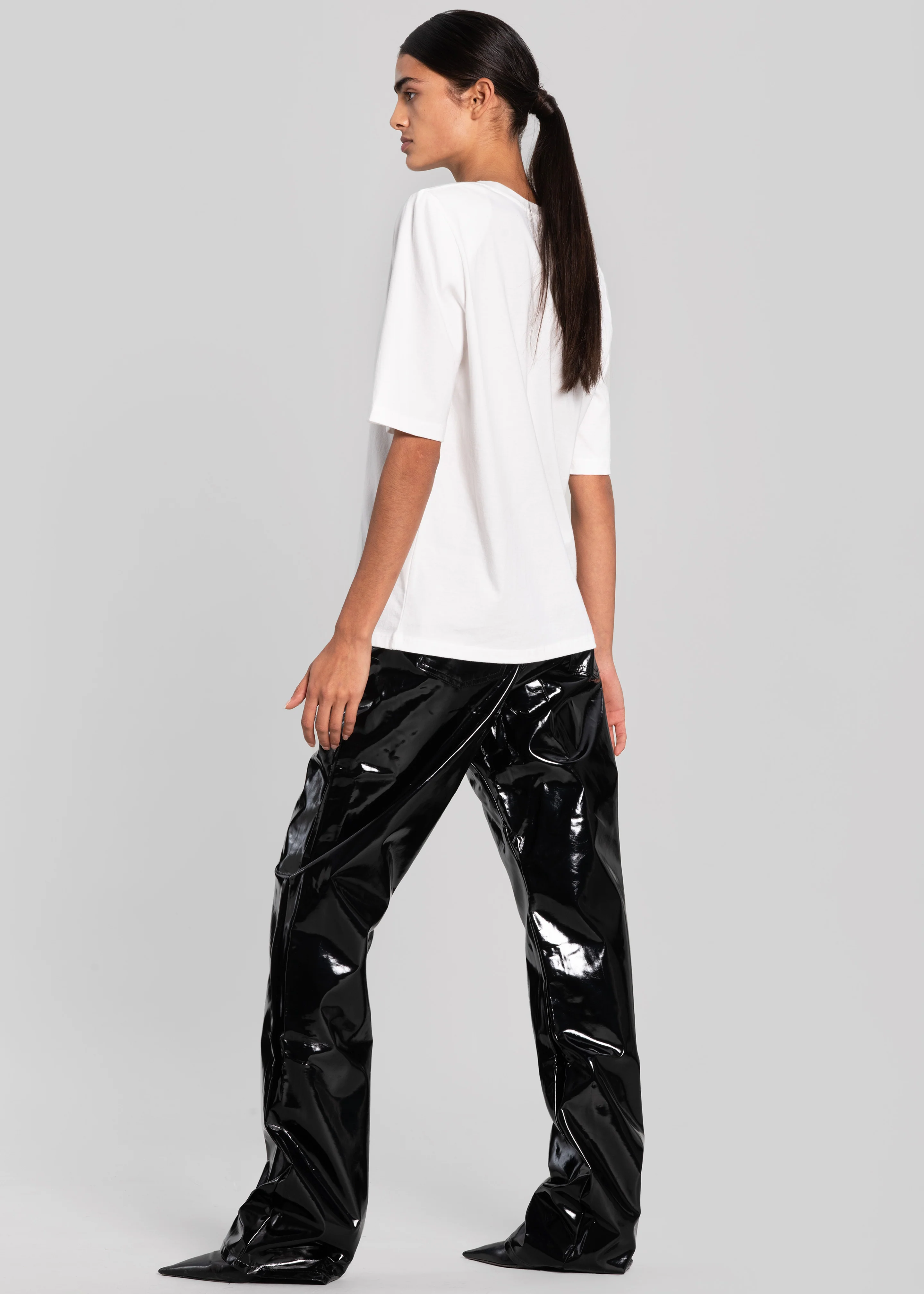 Carrington Padded Shoulder Tee - White - Image 9