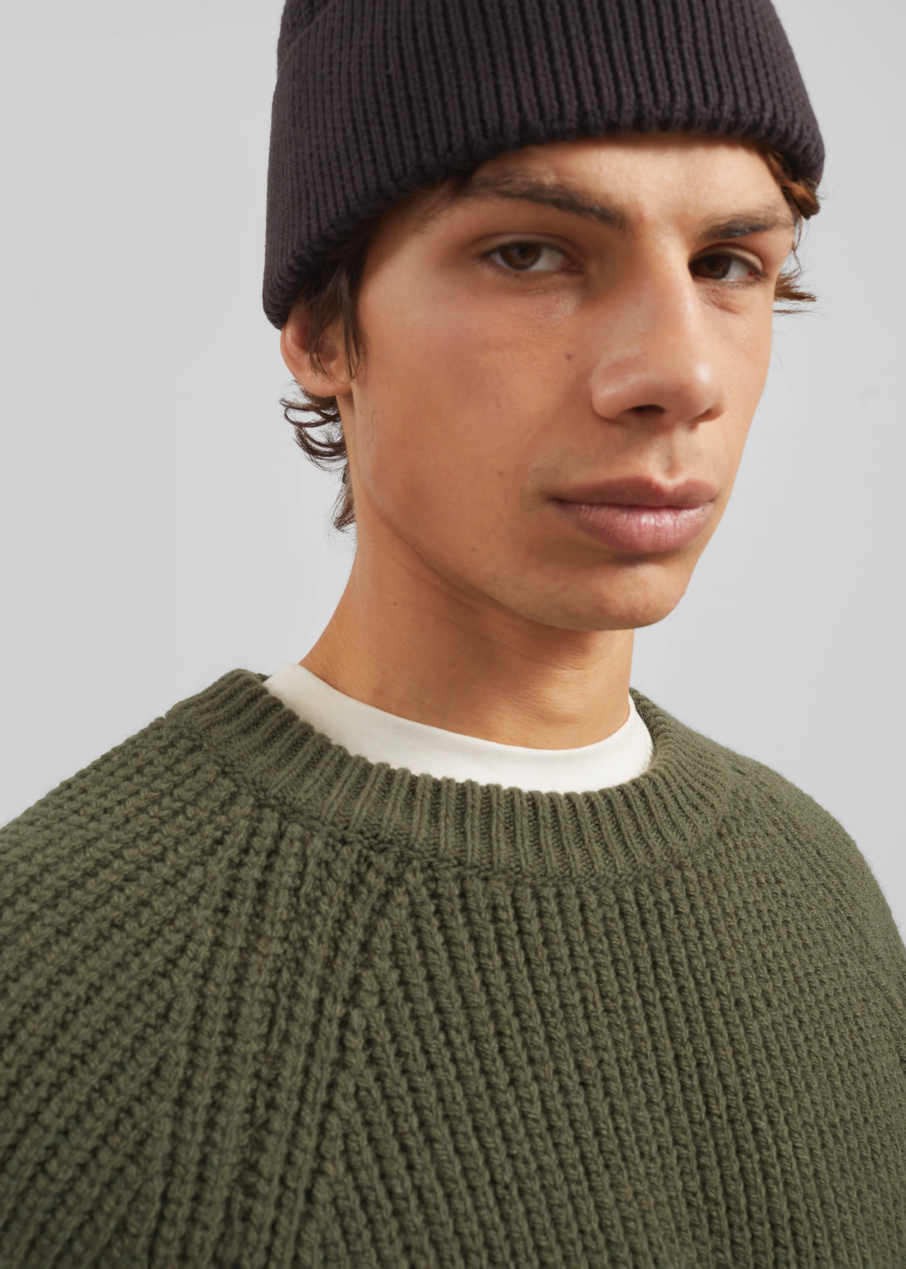 Carter Crew Neck Sweater - Olive - Image 2