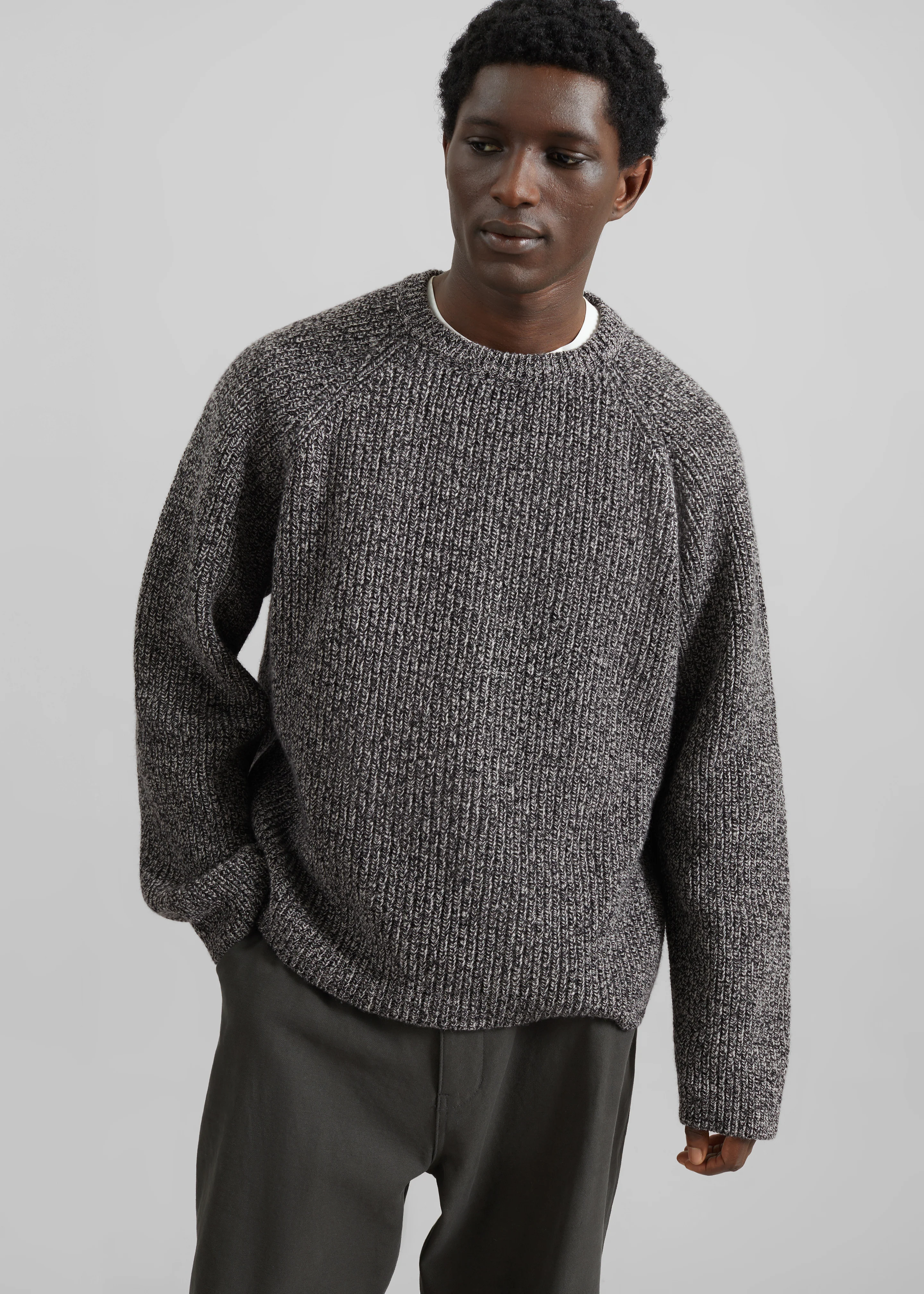 Carter Crewneck Sweater - Black Melange