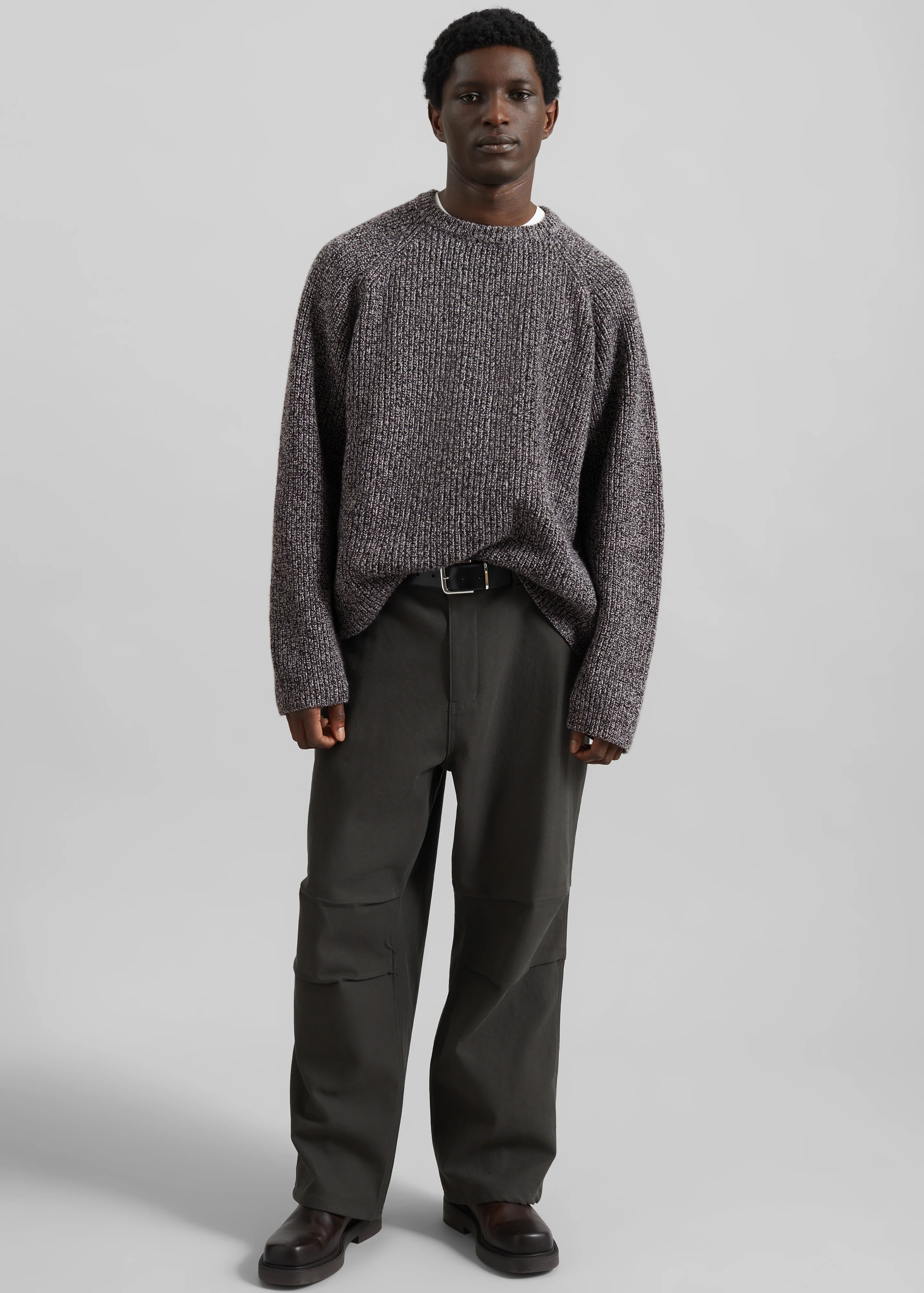 Carter Crewneck Sweater - Black Melange - Image 3