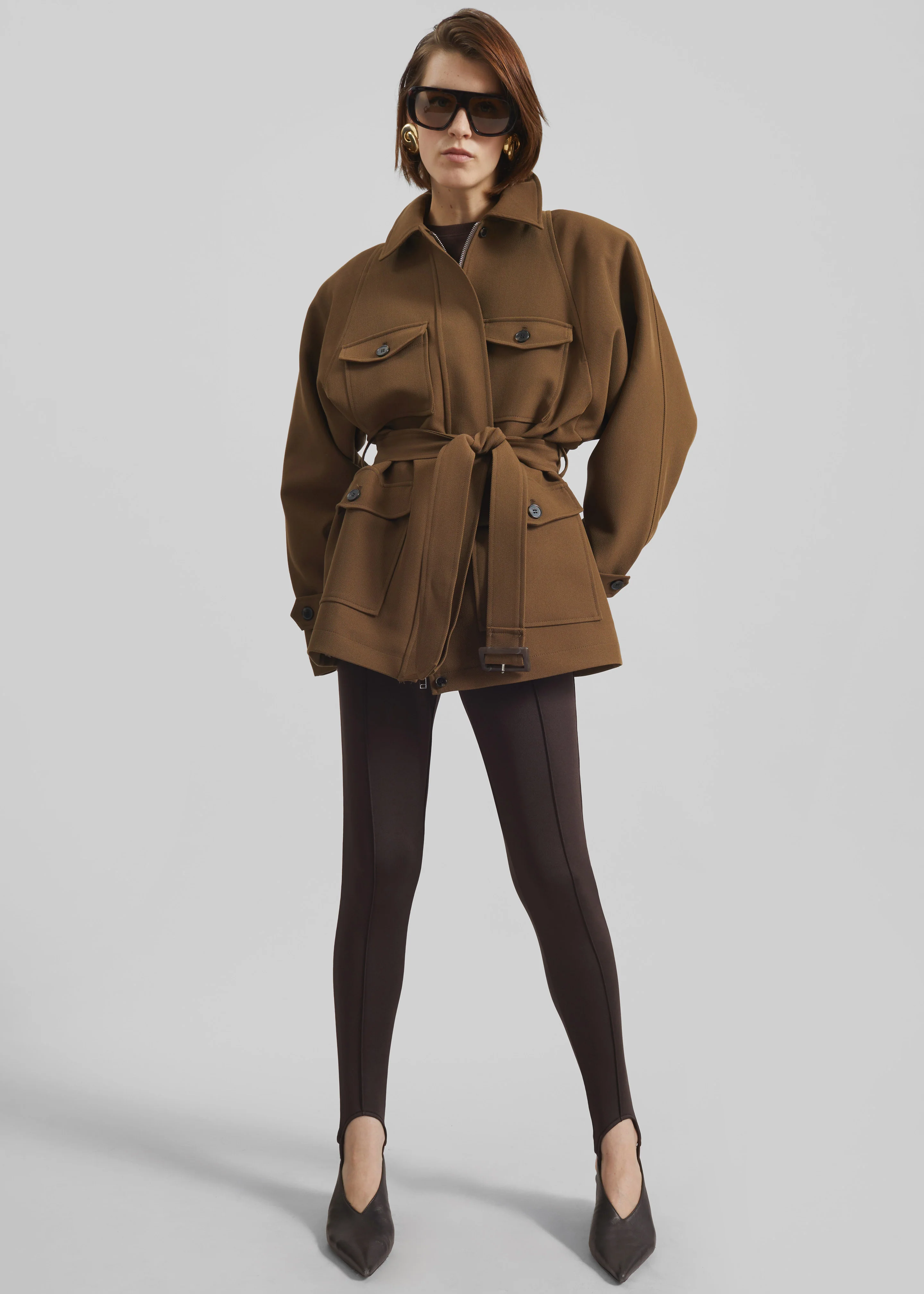 Caserta Stirrup Leggings - Brown - Image 4