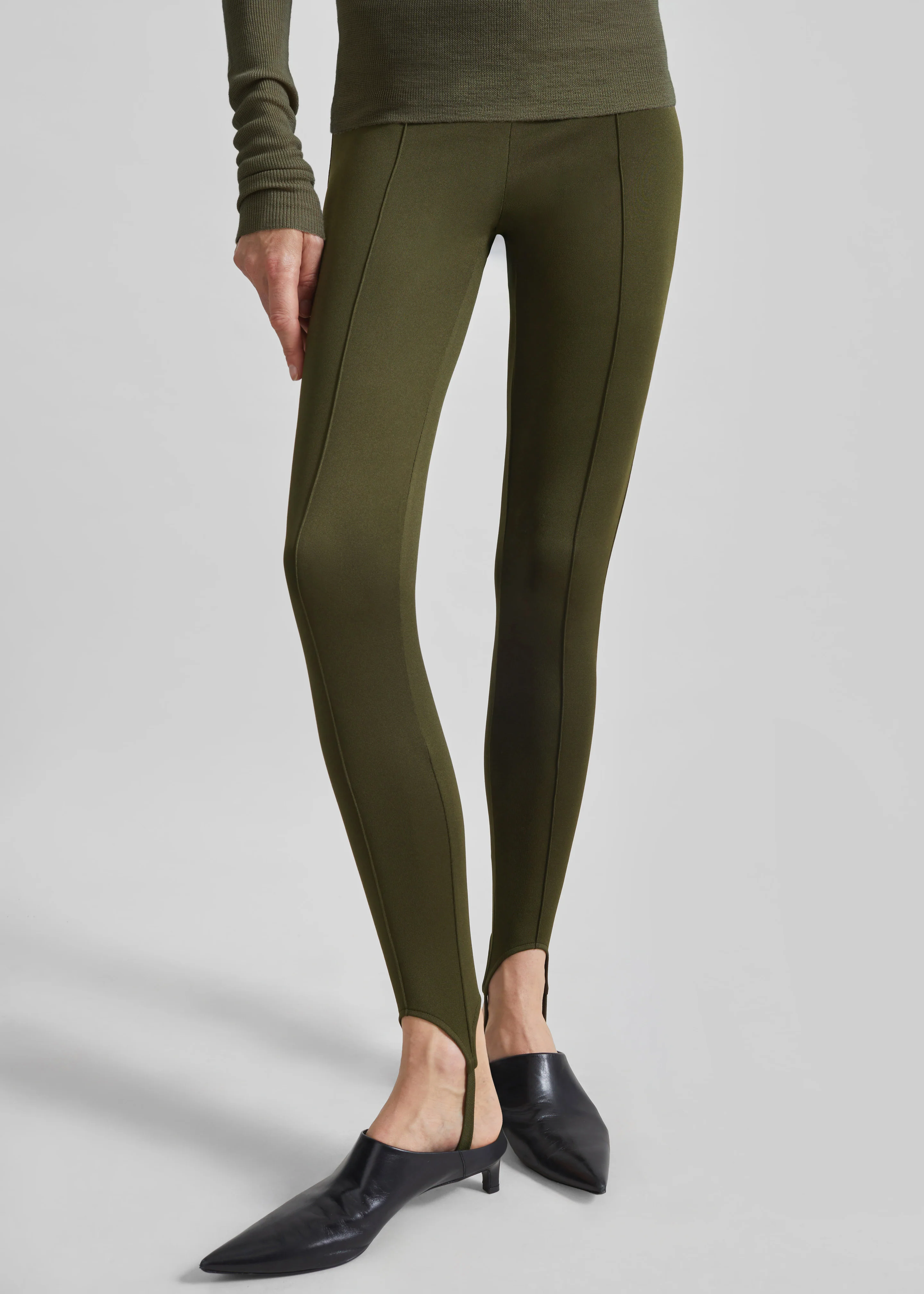 Caserta Stirrup Leggings - Olive - Image 2