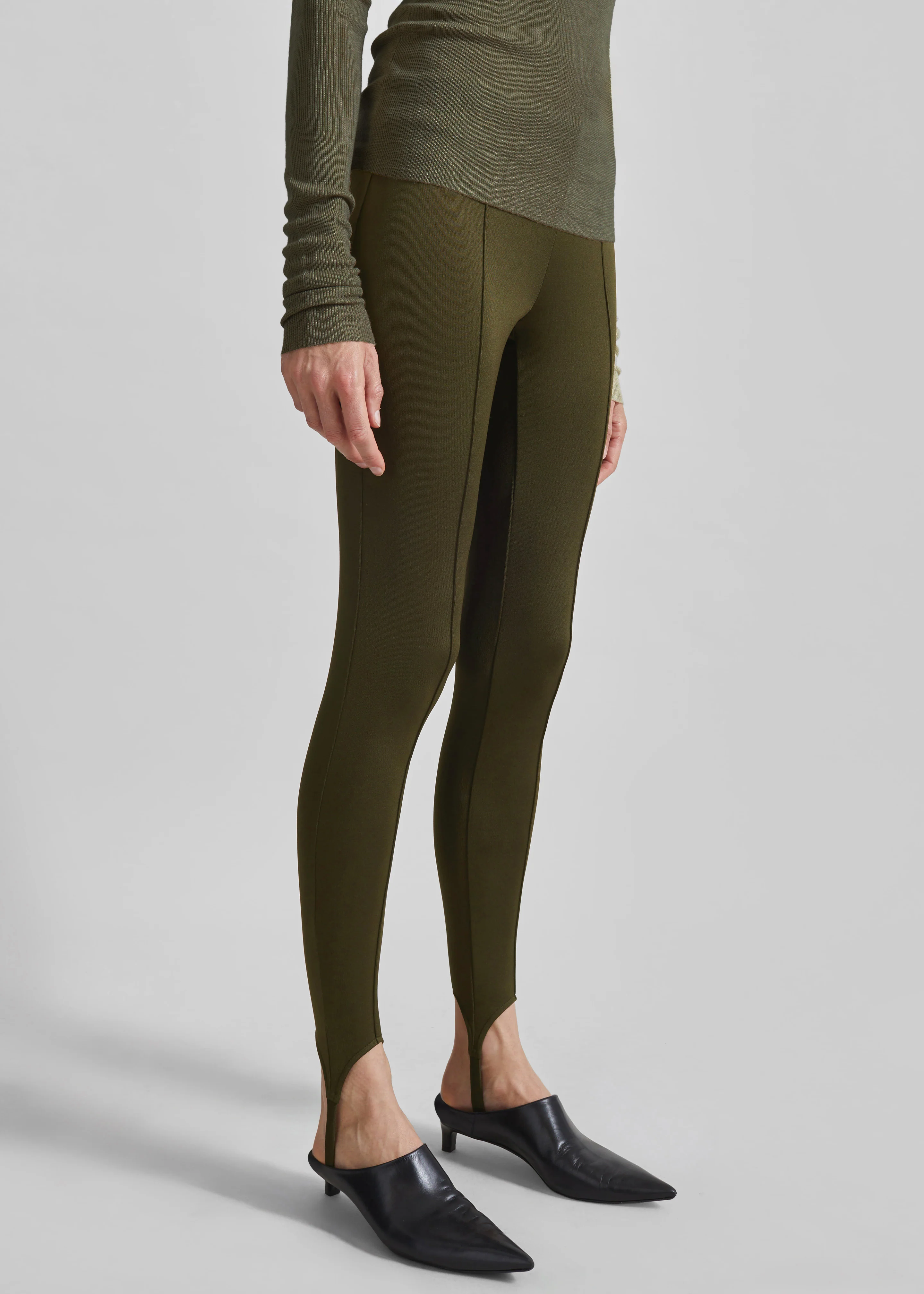 Caserta Stirrup Leggings - Olive - Image 6