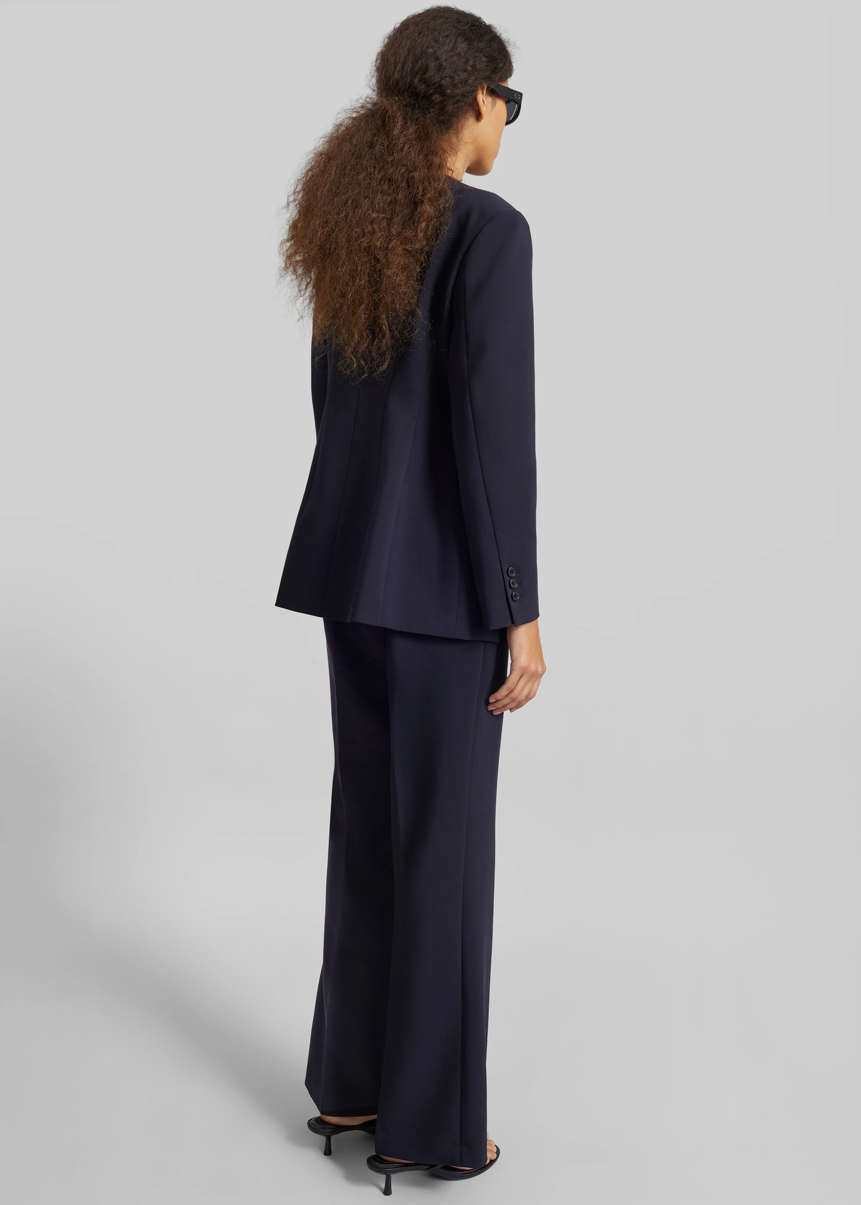 Chesnay Collarless Blazer - Navy - Image 6
