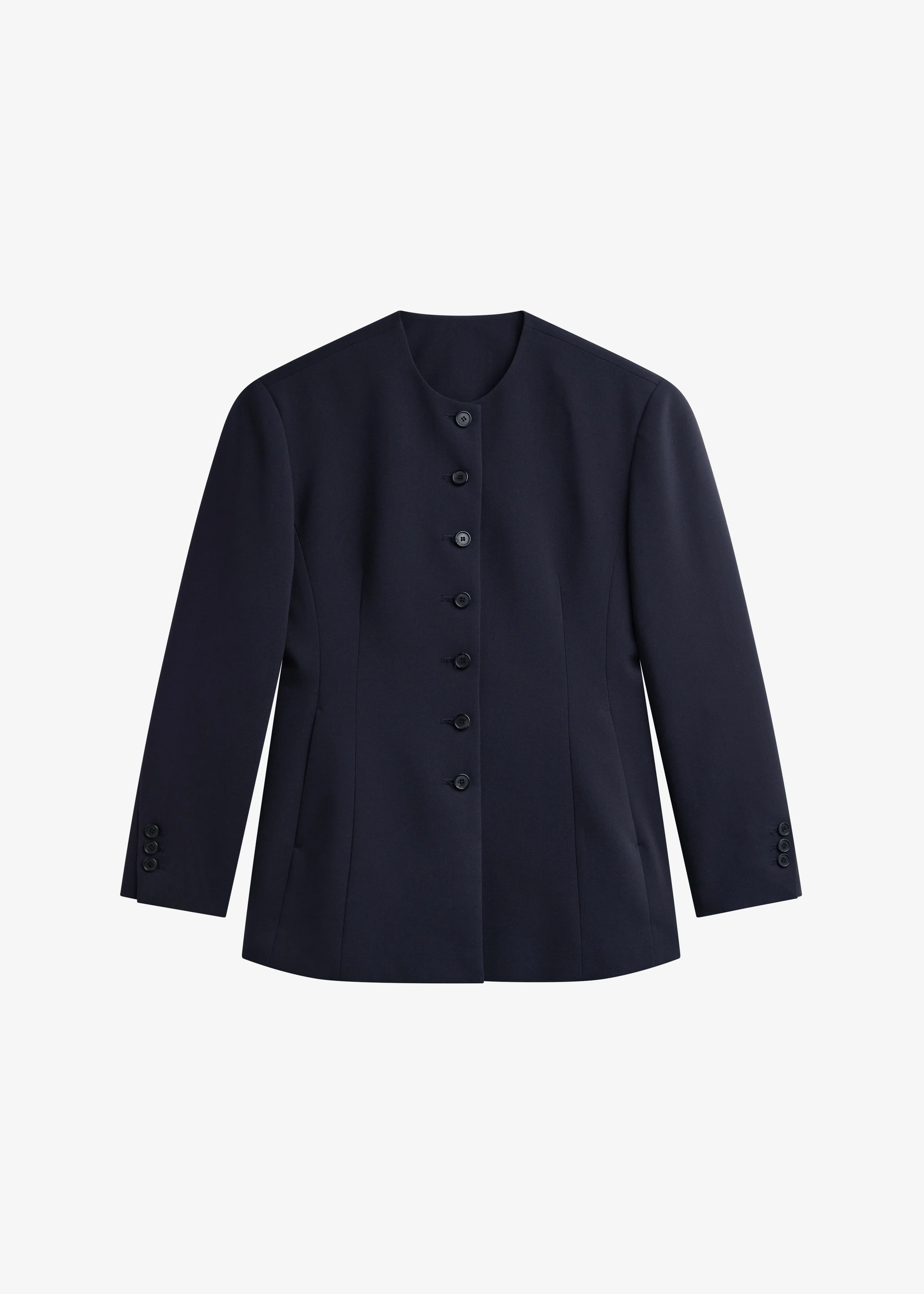 Chesnay Collarless Blazer - Navy - Image 7