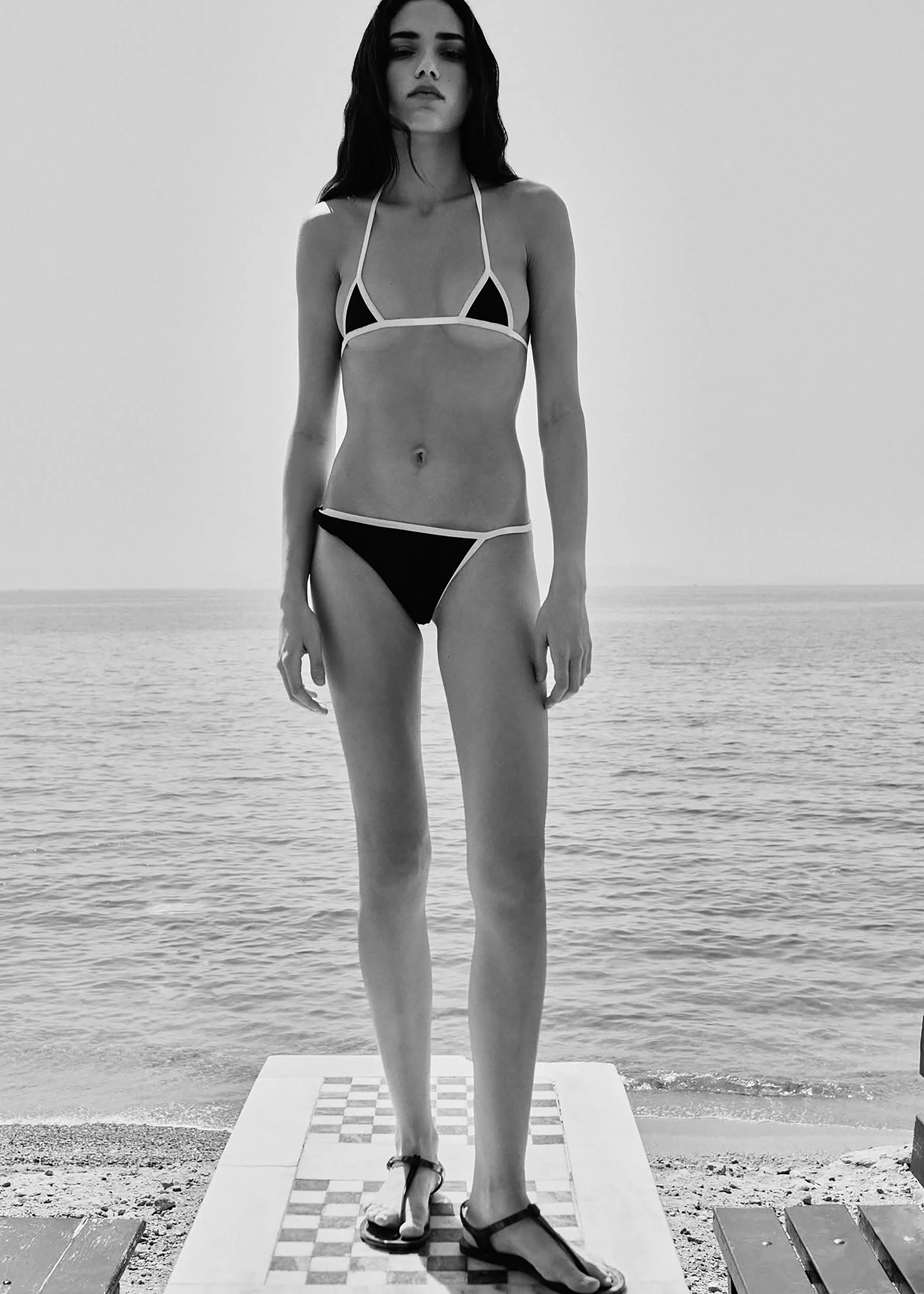 Christopher Esber Lanai Framed Micro Bikini Top - Black/White - Image 6