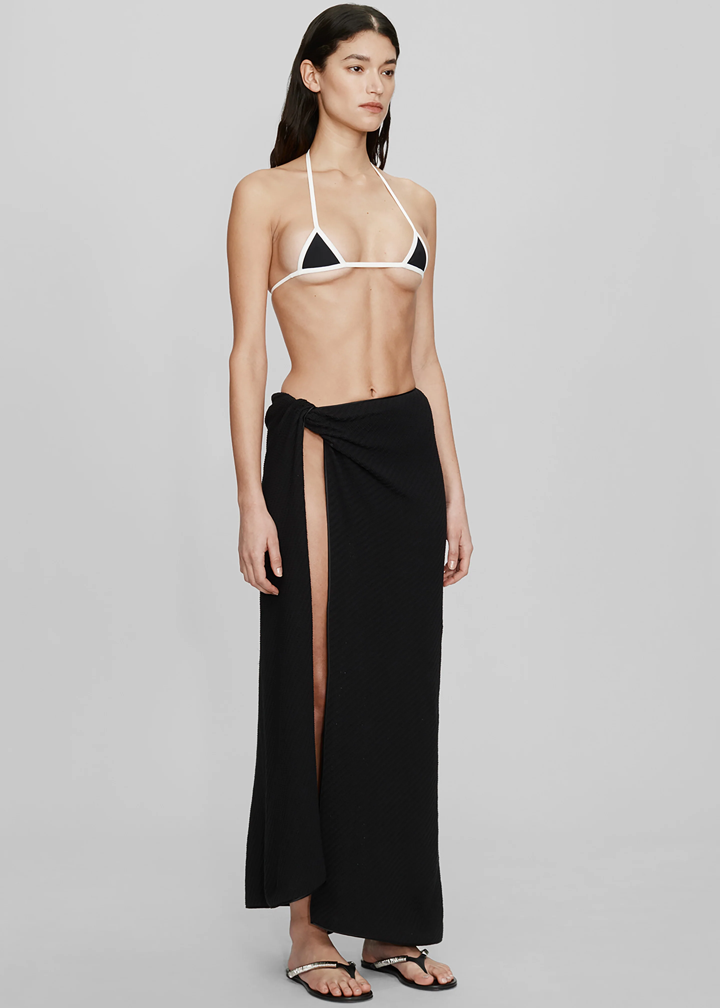 Christopher Esber Vertical Knit Twist Sarong Skirt - Black - Image 4