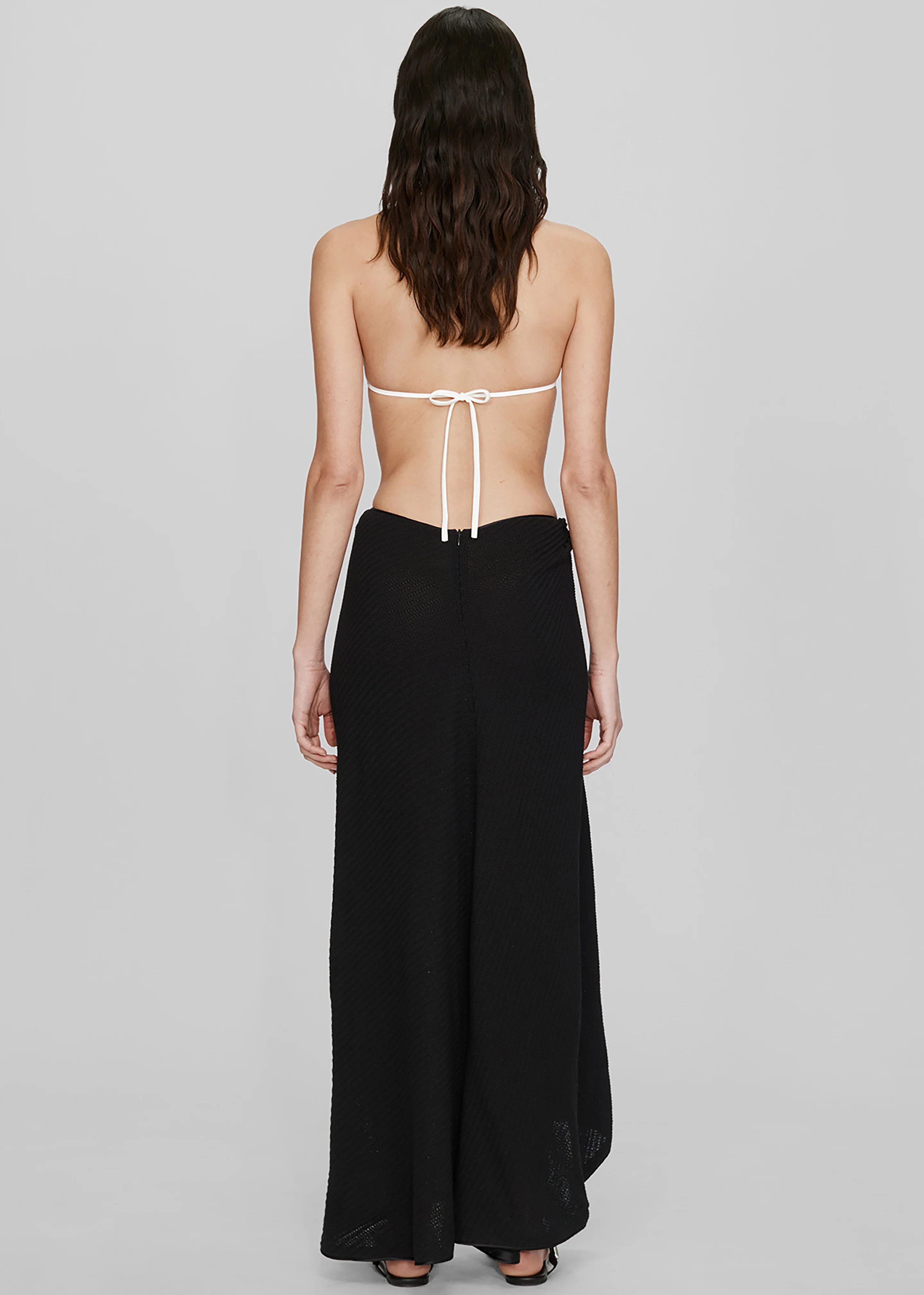 Christopher Esber Vertical Knit Twist Sarong Skirt - Black - Image 5