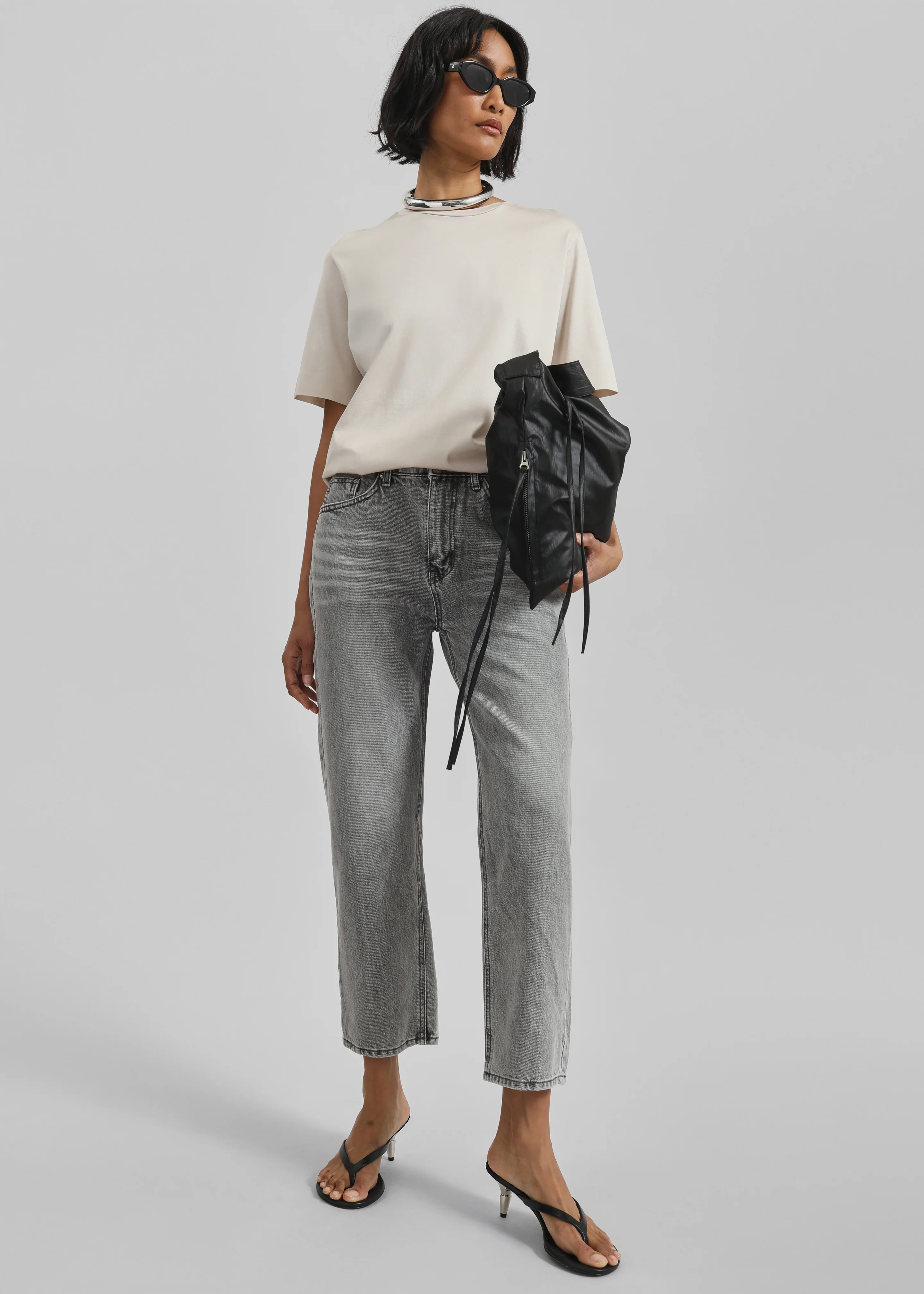 Cig Straight Jeans - Grey Wash - Image 3